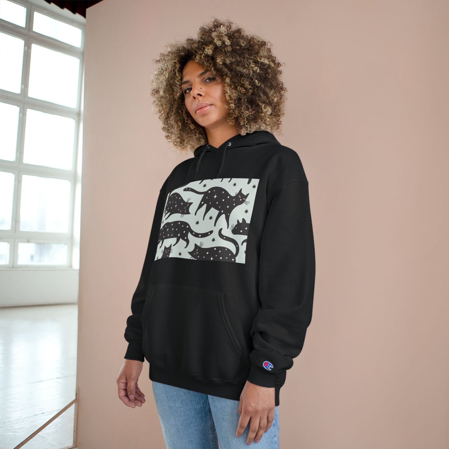Cozy Cat Champion Hoodie - Perfect for Cat Lovers