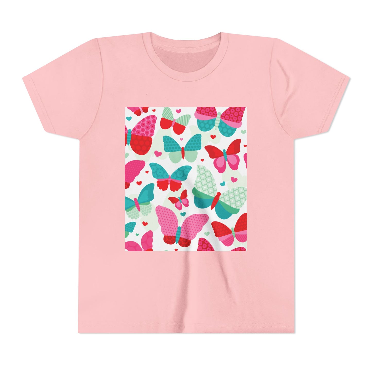 Colorful Butterfly Youth Short Sleeve Tee - Fun & Playful Design for Spring Celebrations