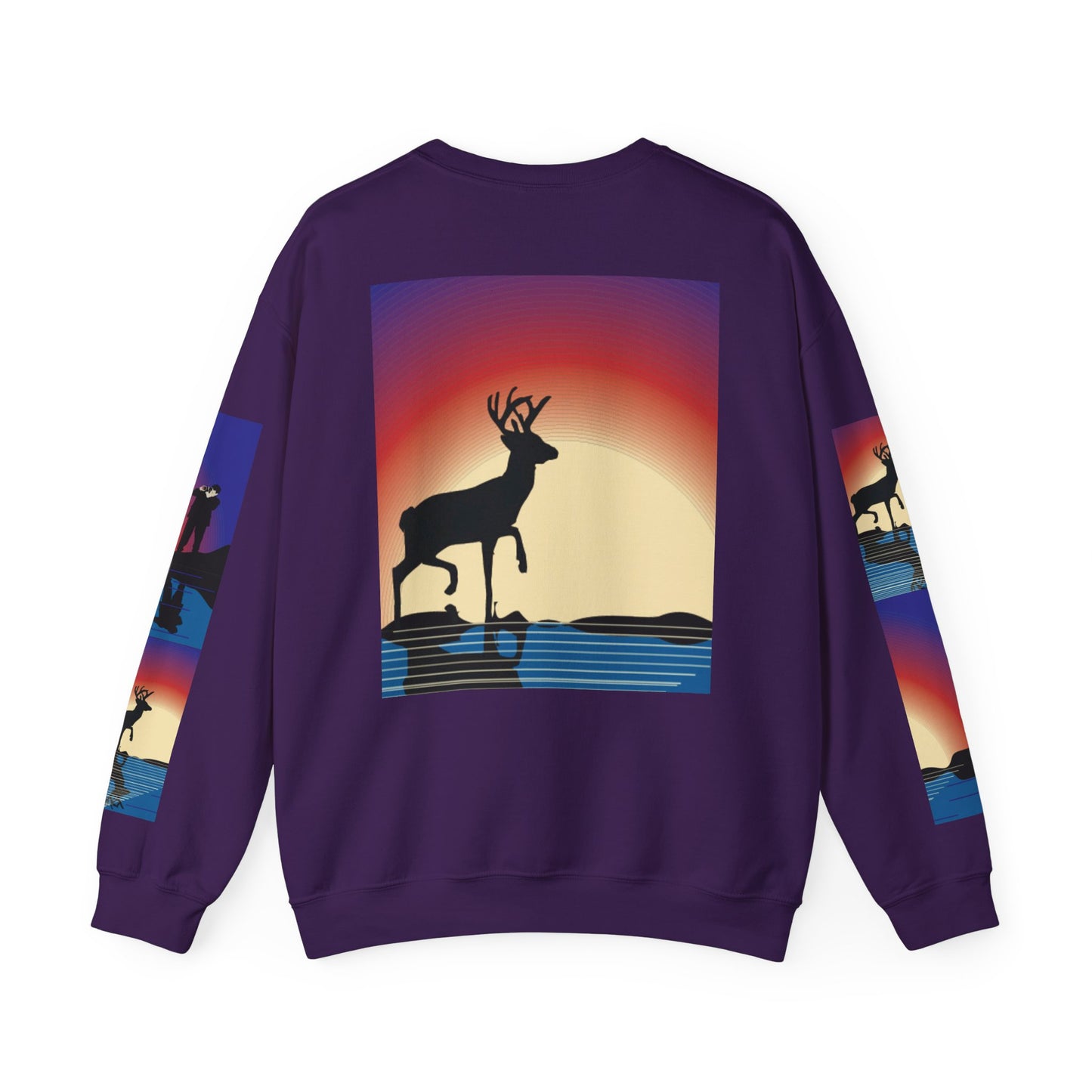 Vibrant Deer Sunset Unisex Crewneck Sweatshirt