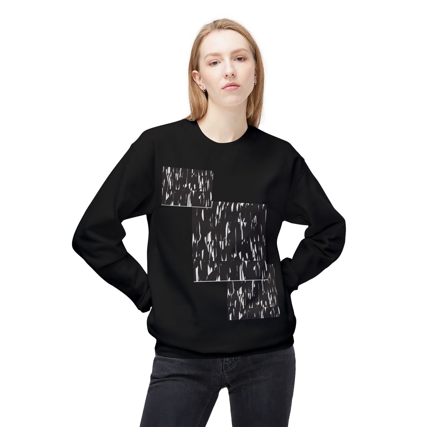 Modern Abstract Fleece Crewneck Sweatshirt - Cozy Unisex Apparel