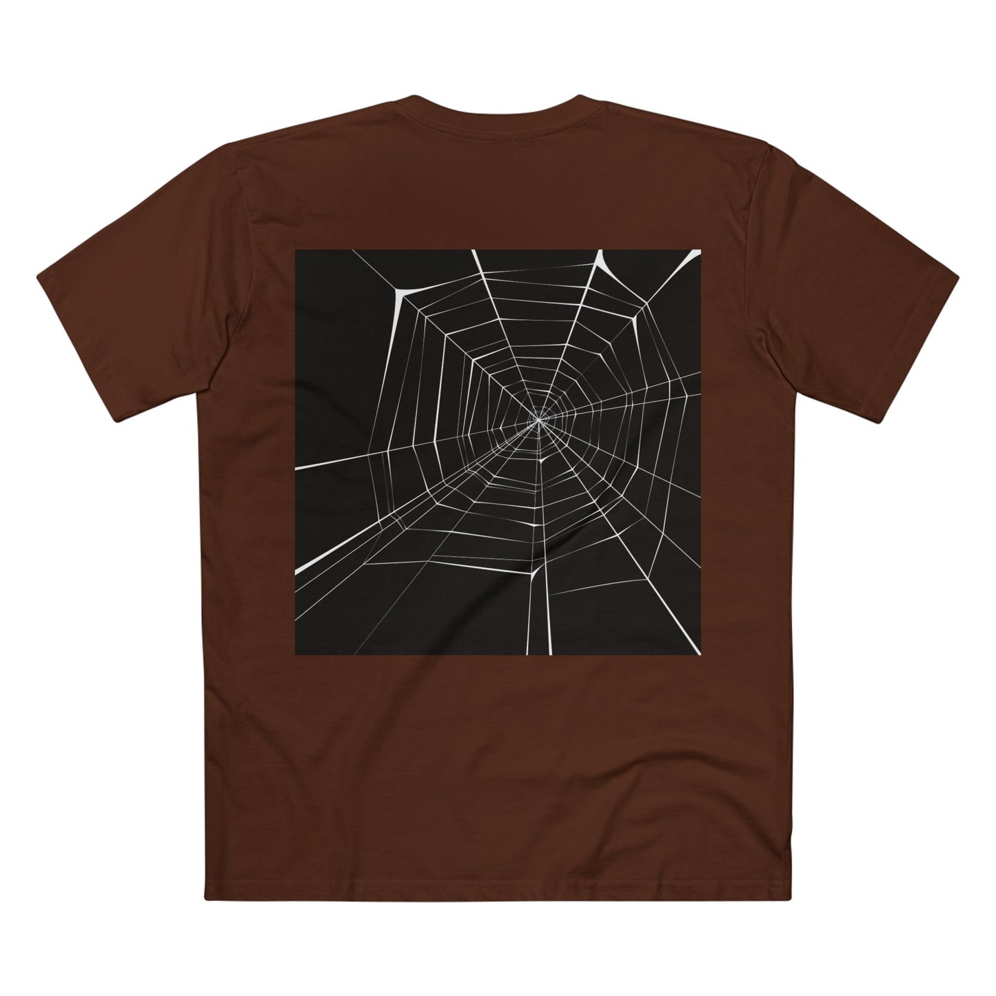 Geometric Deer & Spider Web Adult Staple Tee - Nature-Inspired Graphic T-Shirt for Outdoor Enthusiasts