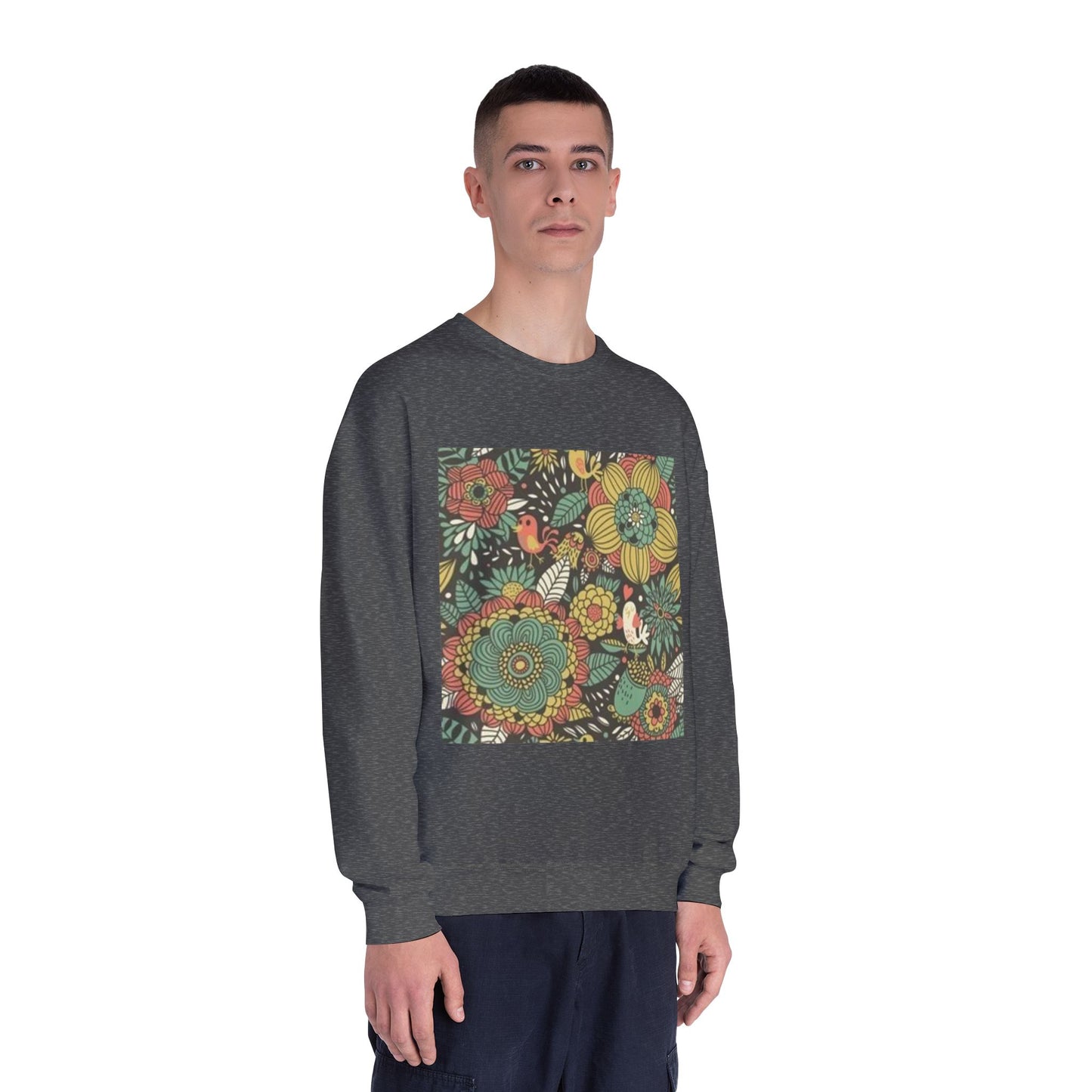 Vibrant Floral Unisex Crewneck Sweatshirt - Cozy Nature-Inspired Apparel