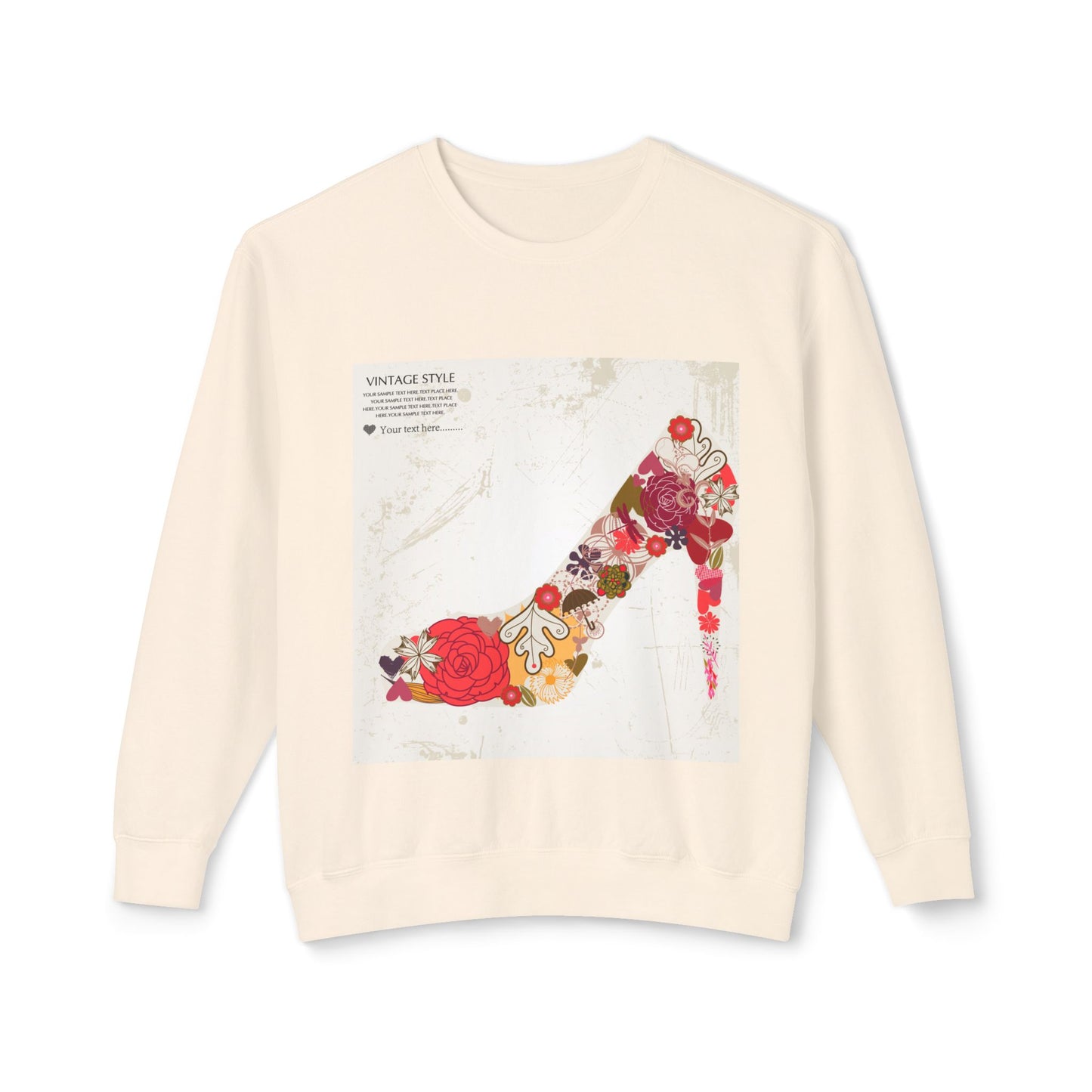 Vintage Floral High Heel Unisex Crewneck Sweatshirt | Stylish & Comfortable
