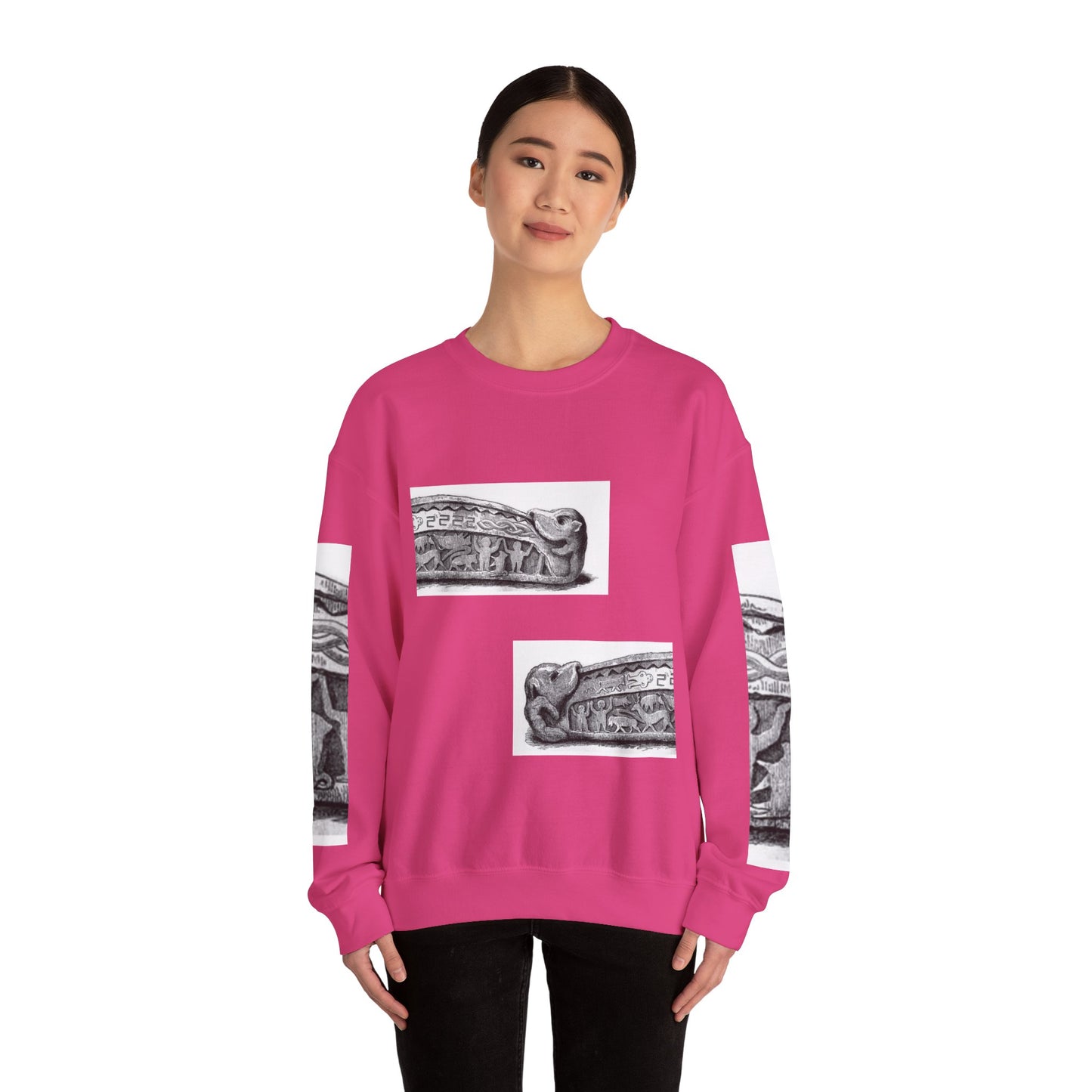 Artistic Unisex Heavy Blend™ Crewneck Sweatshirt - Vintage-Inspired Graphic Design