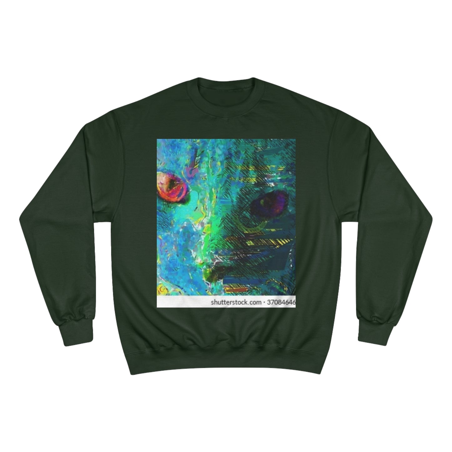 Vibrant Artistic Champion Sweatshirt with Eye Design