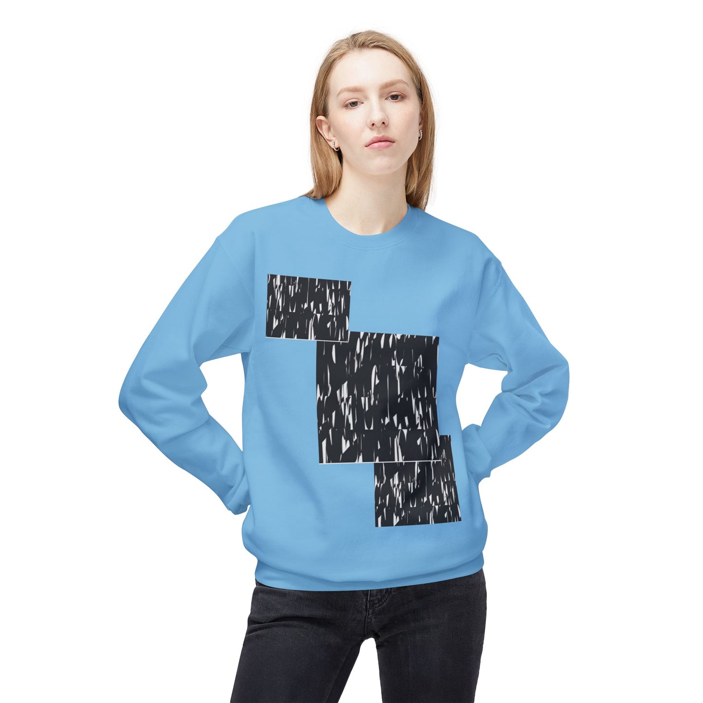 Modern Abstract Fleece Crewneck Sweatshirt - Cozy Unisex Apparel