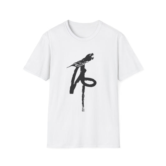 Unisex Softstyle T-Shirt - Black Bird Design for Nature Lovers