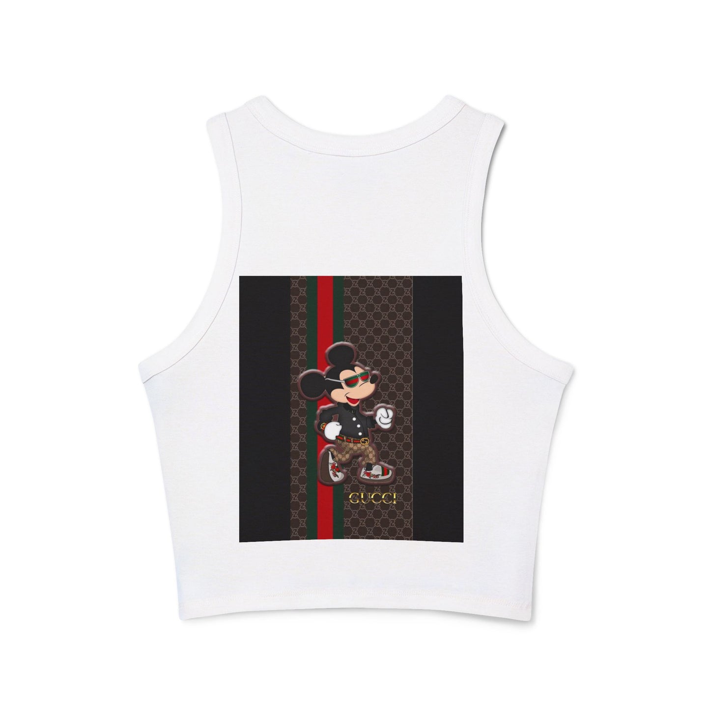 Trendy Women’s Micro Rib Racer Tank Top with Stylish Mickey Design