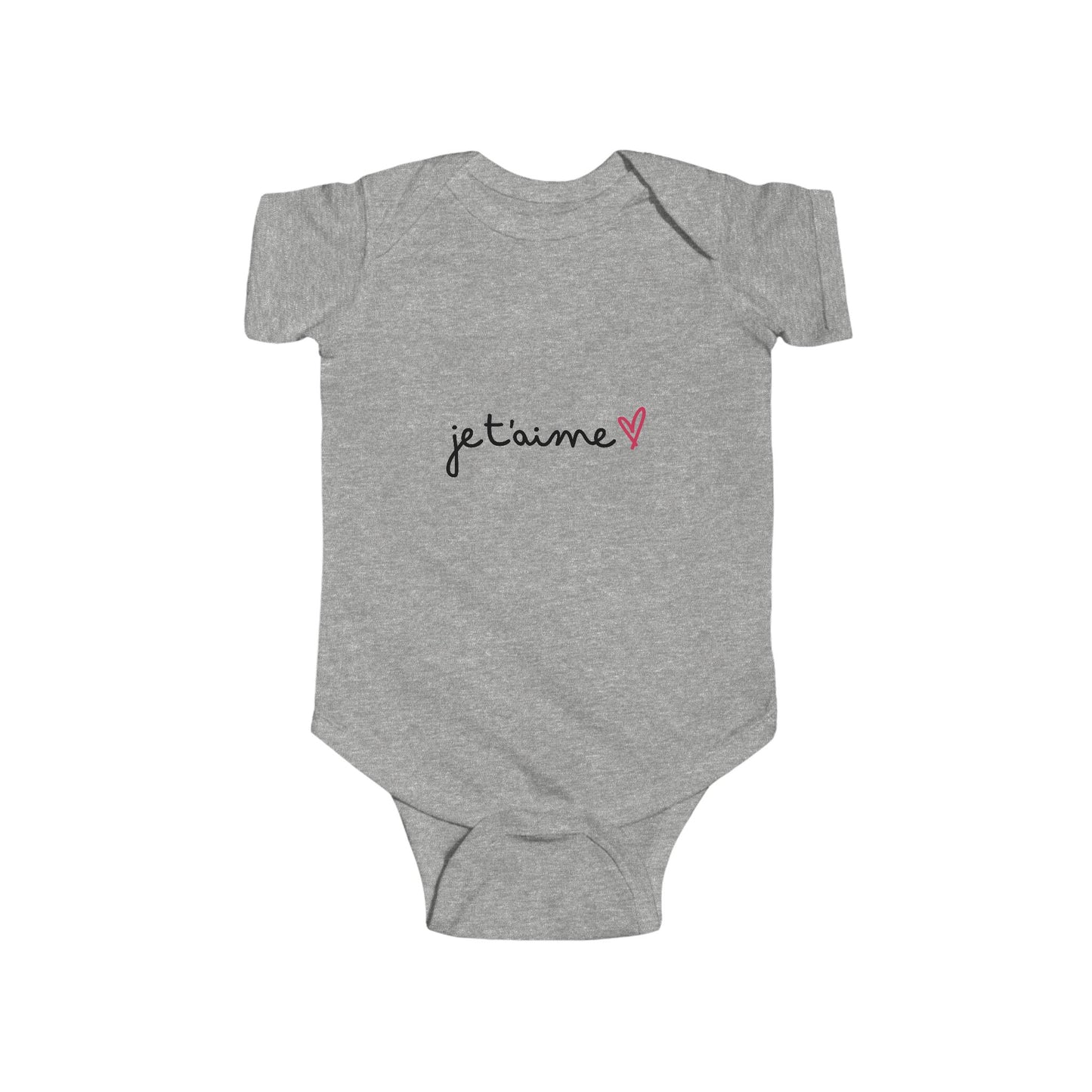 "Je t'aime" Infant Fine Jersey Bodysuit - Adorable Baby Gift for New Parents