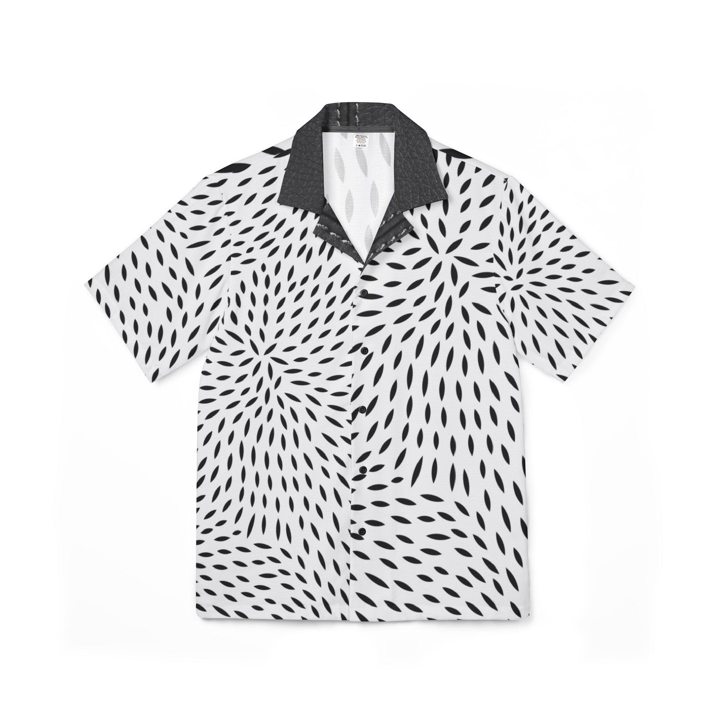 Men's Stylish Black and White Hawaiian Camp Shirt - Perfect for Summer Getaways