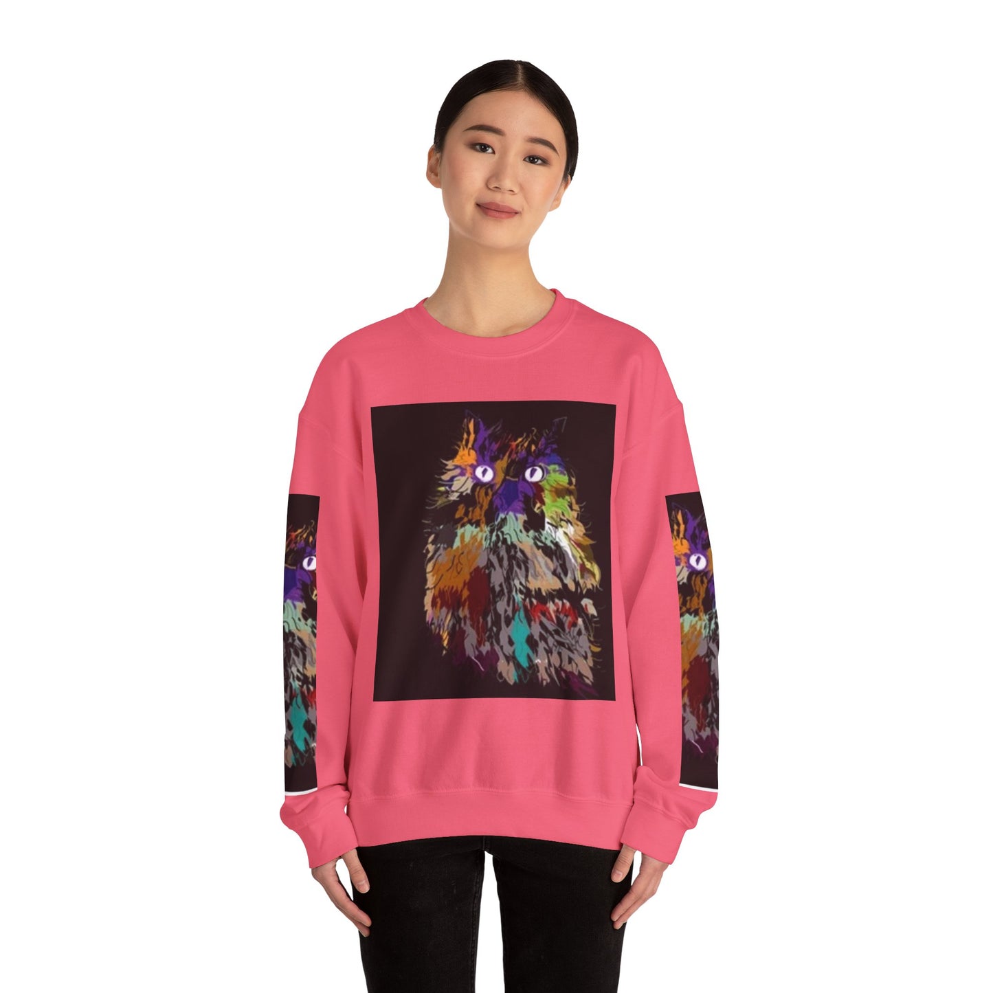 Colorful Owl Crewneck Sweatshirt - Unisex Heavy Blend™ - Cozy Art Wear for Animal Lovers