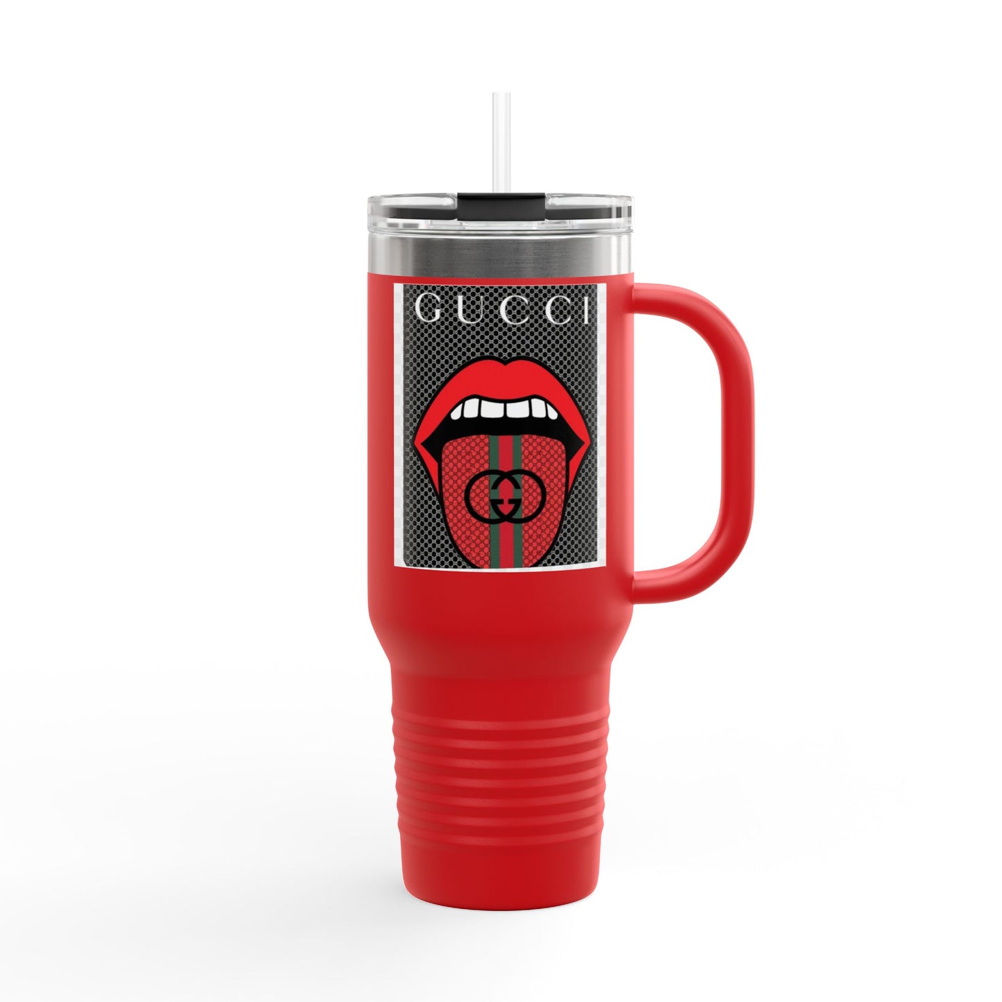 Gucci Style Insulated Travel Mug - 40oz with Iconic Lip Design