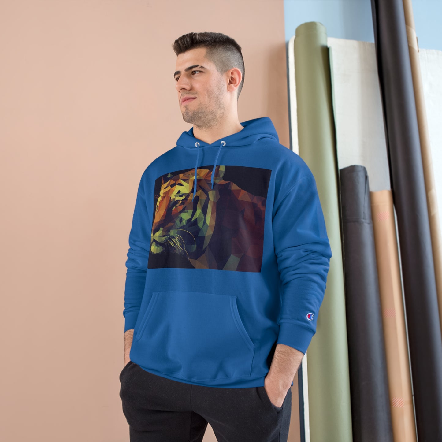 Champion Hoodie with Abstract Tiger Design - Perfect for Animal Lovers