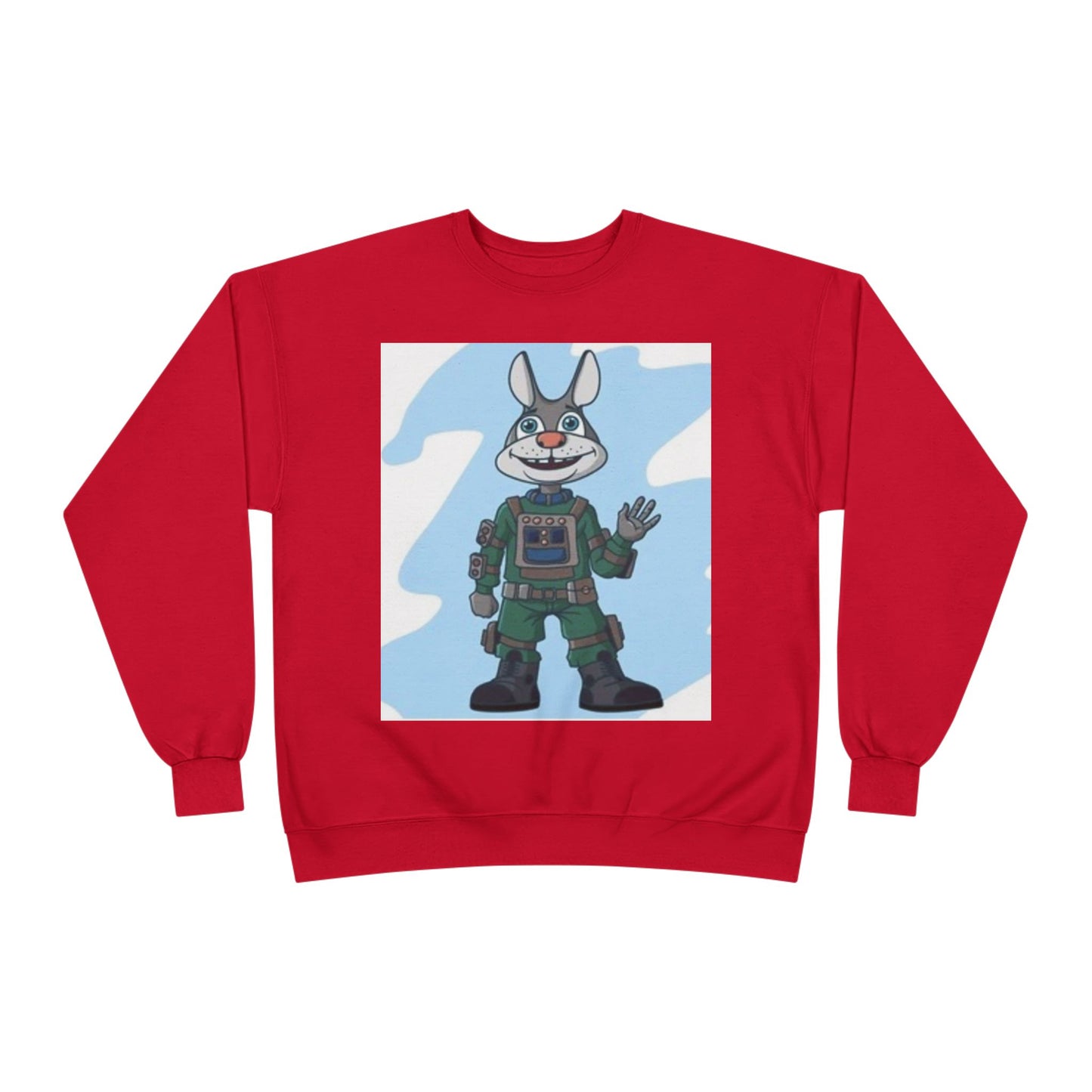 Unisex EcoSmart® Crewneck Sweatshirt - Playful Cartoon Character Design