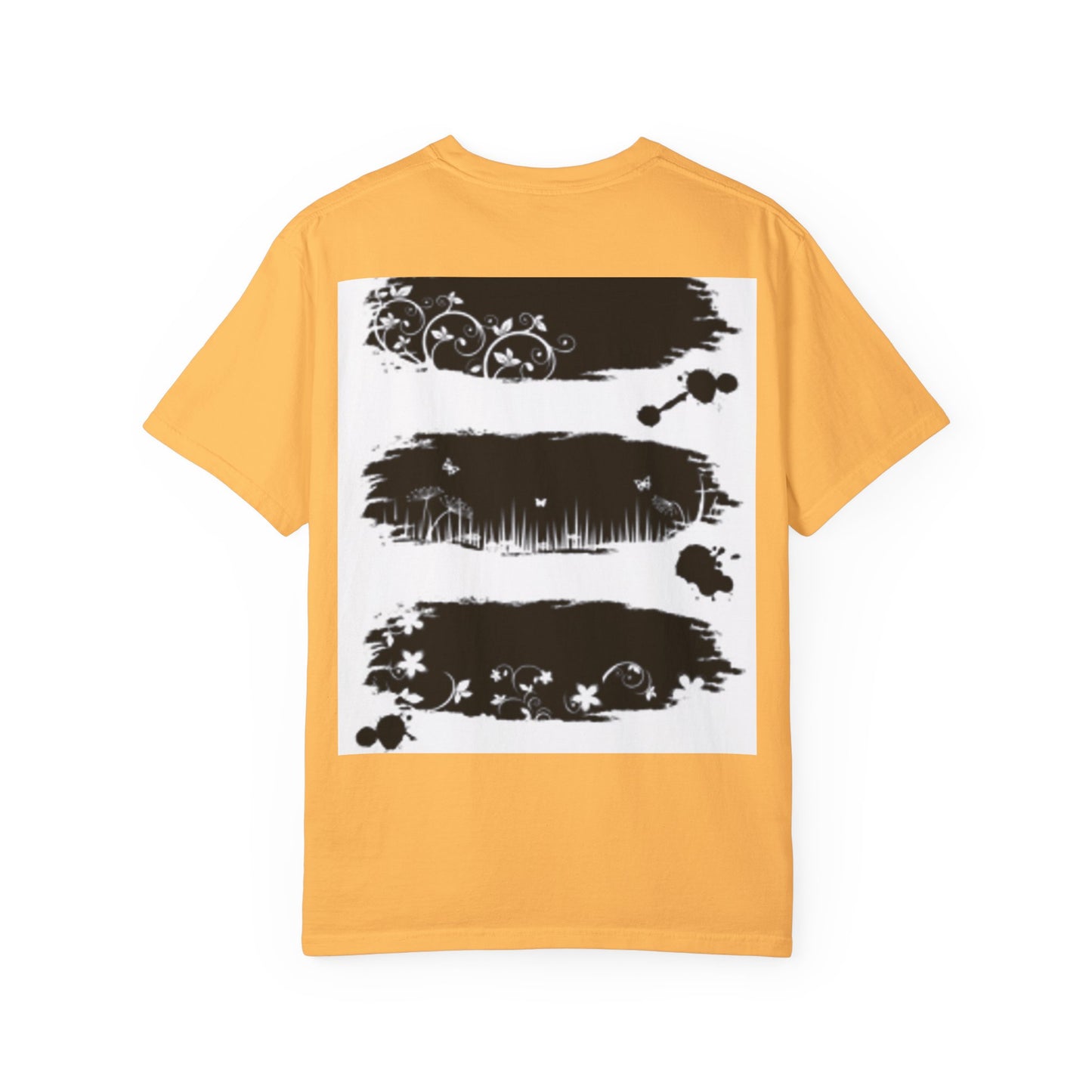 Artistic Unisex Garment-Dyed T-Shirt with Floral Design