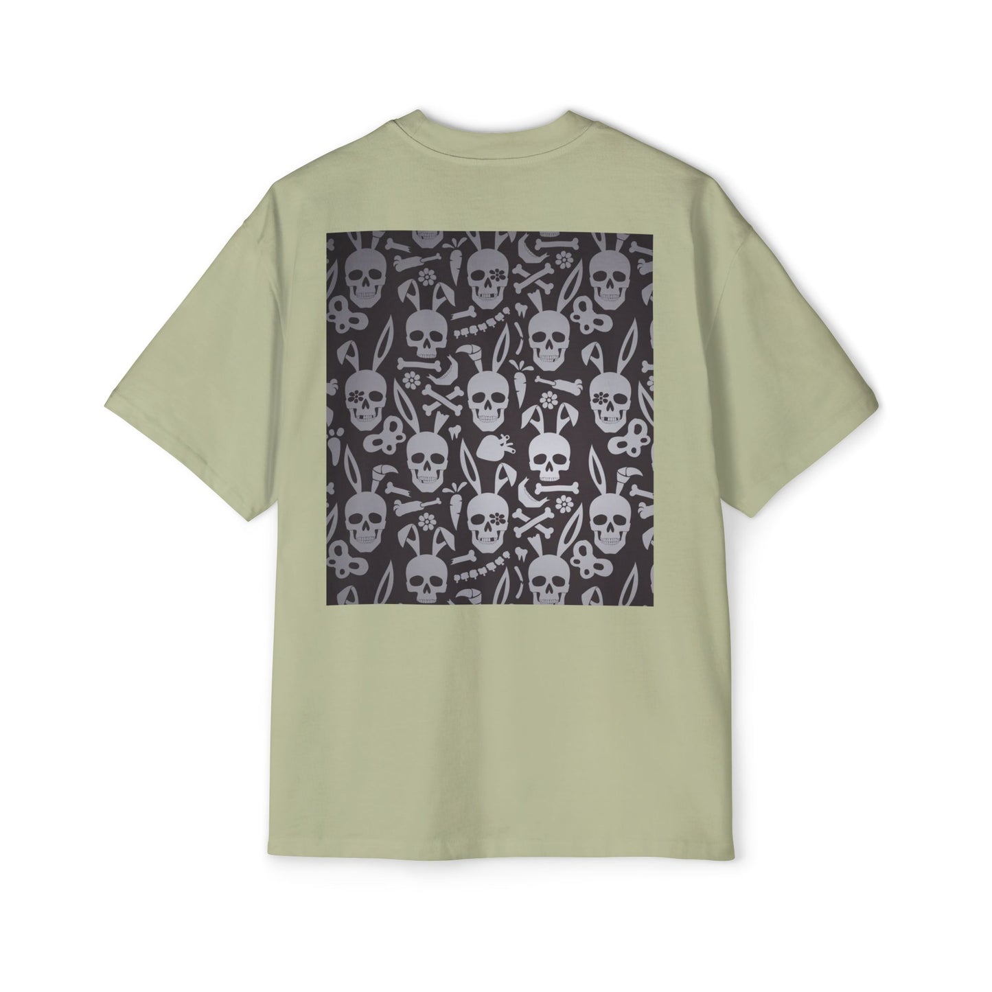Men's Heavy Oversized Tee - Bold Eagle and Skull Print