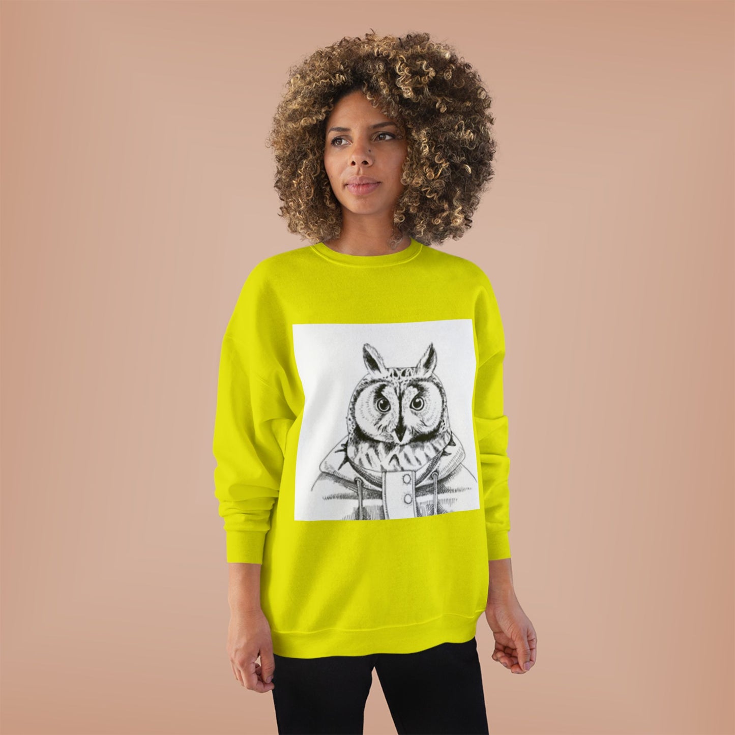 Whimsical Owl Eco-Friendly Crewneck Sweatshirt - Unisex