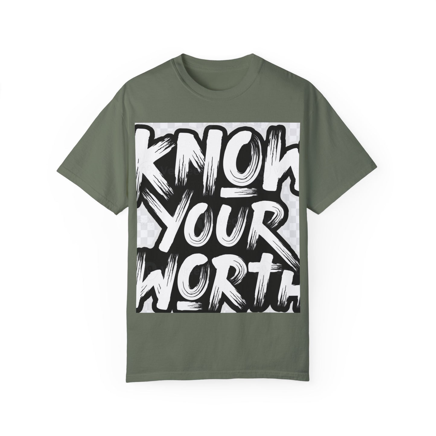 Know Your Worth Unisex Garment-Dyed T-Shirt