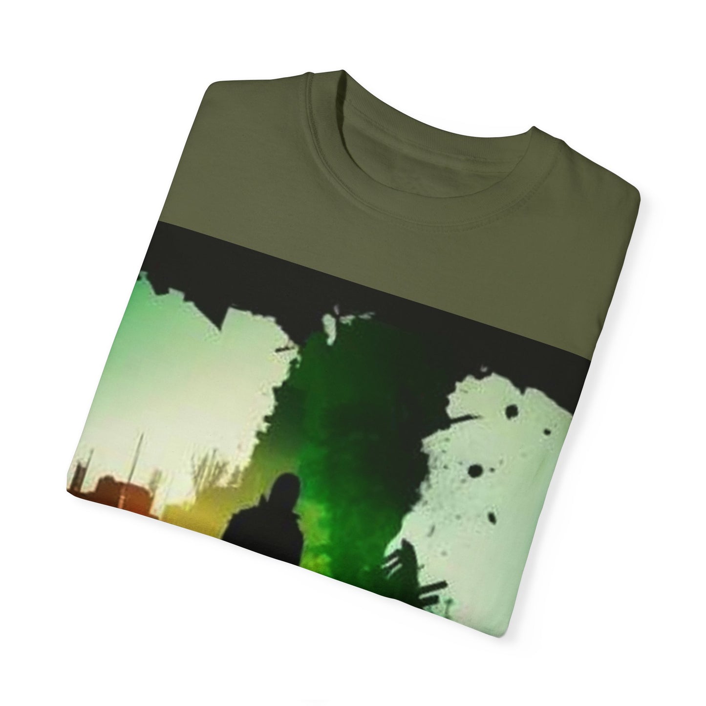 Vintage-Inspired Unisex Garment-Dyed T-Shirt with Artistic Print