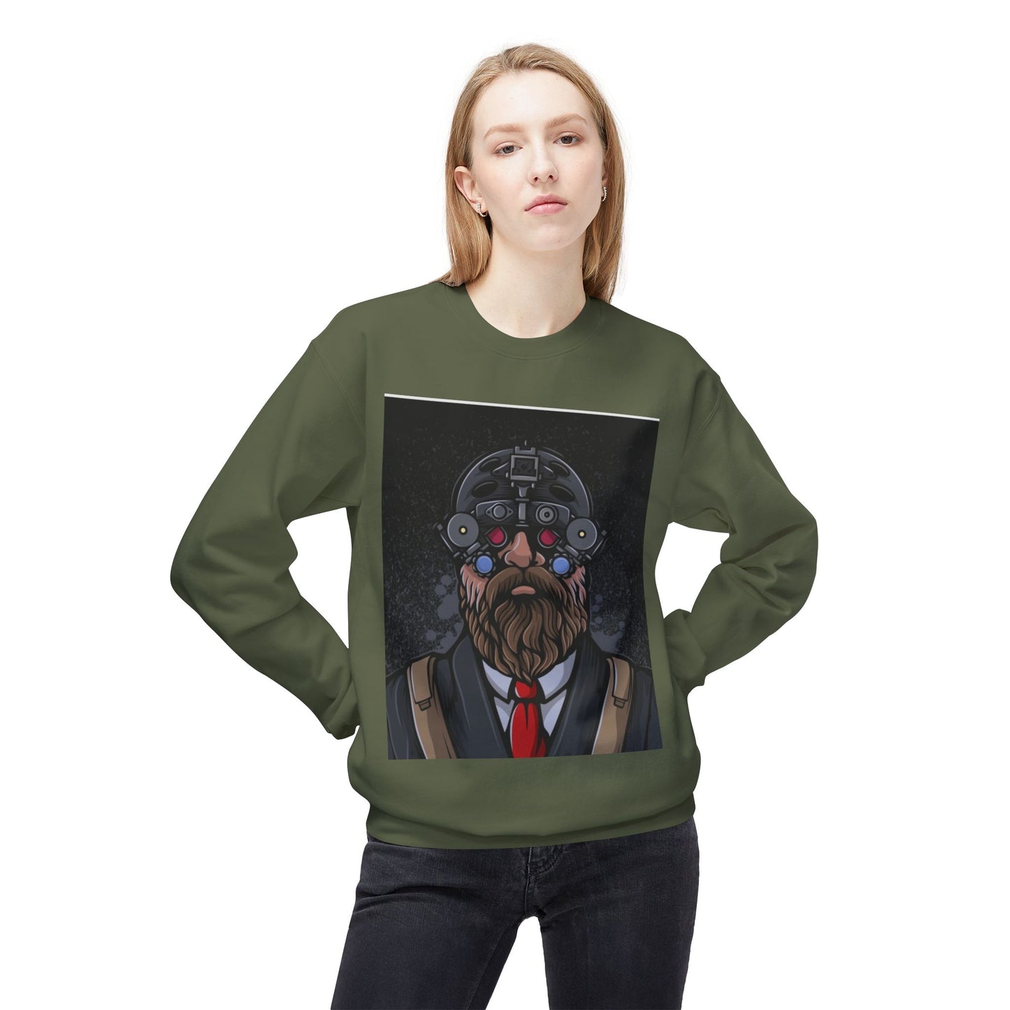 Bearded Tech Enthusiast Crewneck Sweatshirt