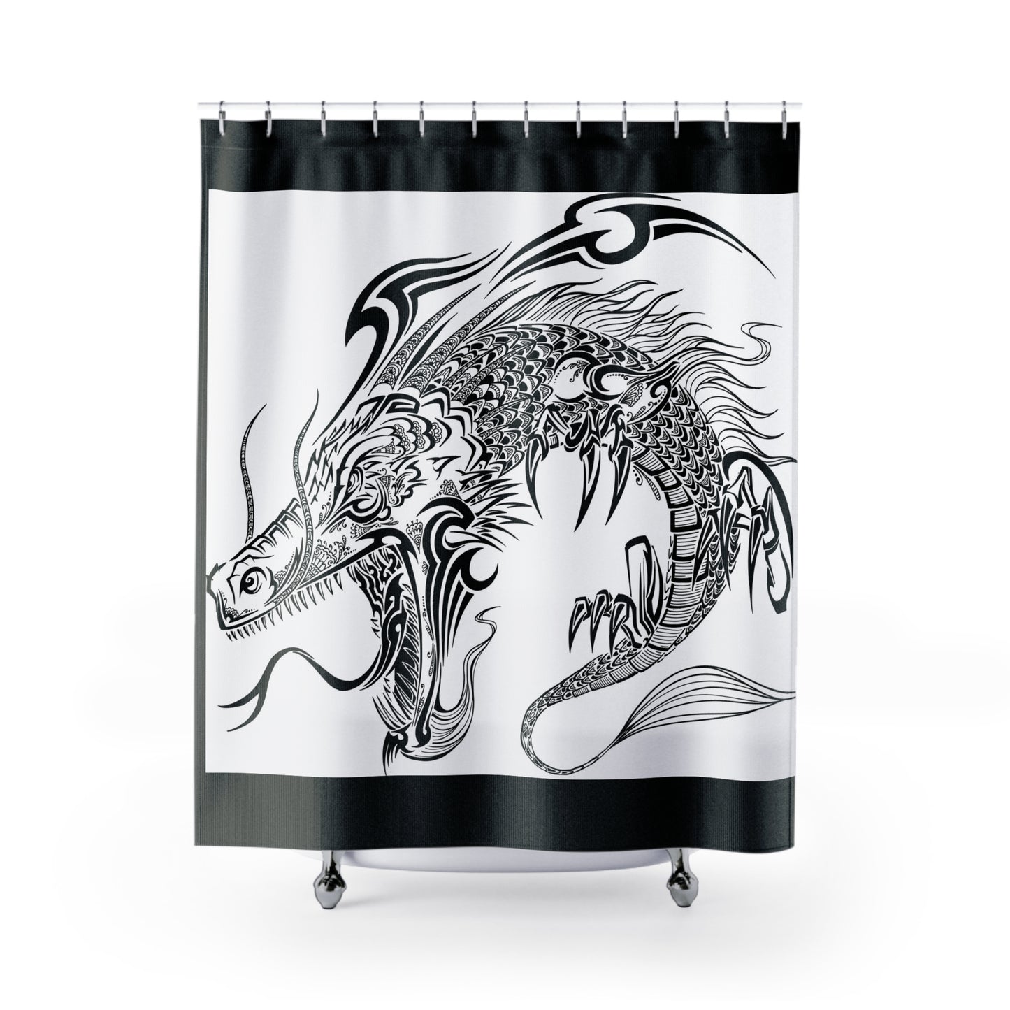 Dragon Graphic Shower Curtain - Bold Bathroom Decor