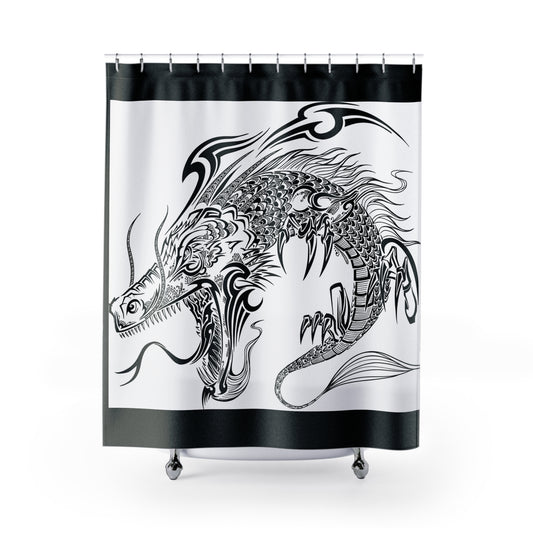 Dragon Graphic Shower Curtain - Bold Bathroom Decor