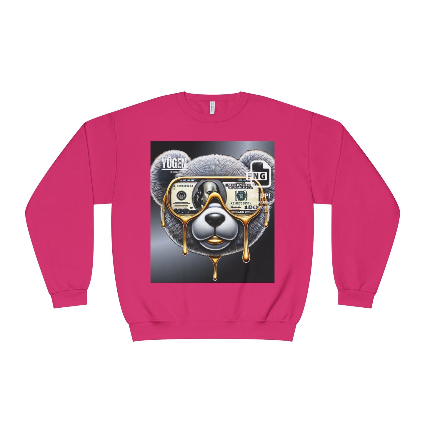Yūgen Bear Drip Unisex Crewneck Sweatshirt - Cozy Streetwear