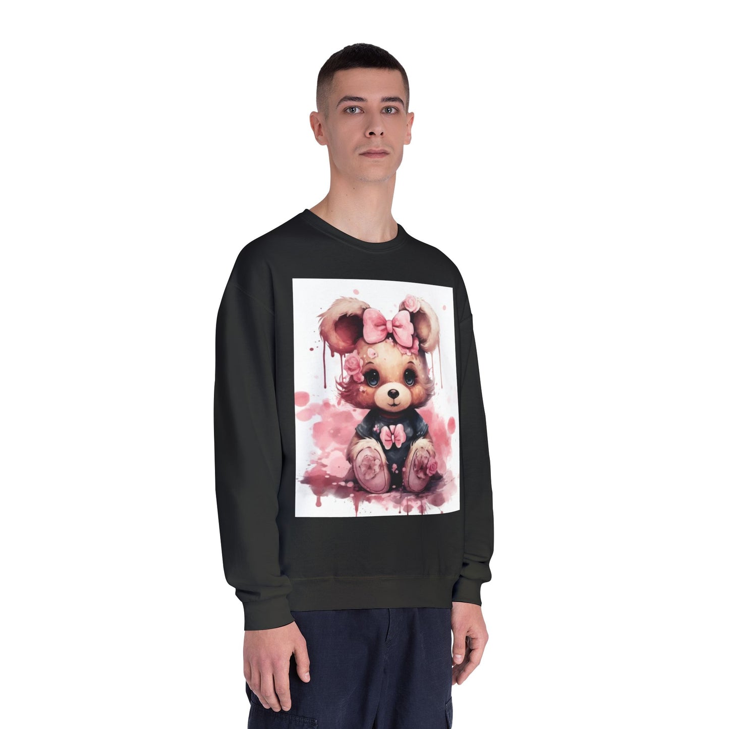 Cute Floral Bear Crewneck Sweatshirt - Cozy Unisex Apparel