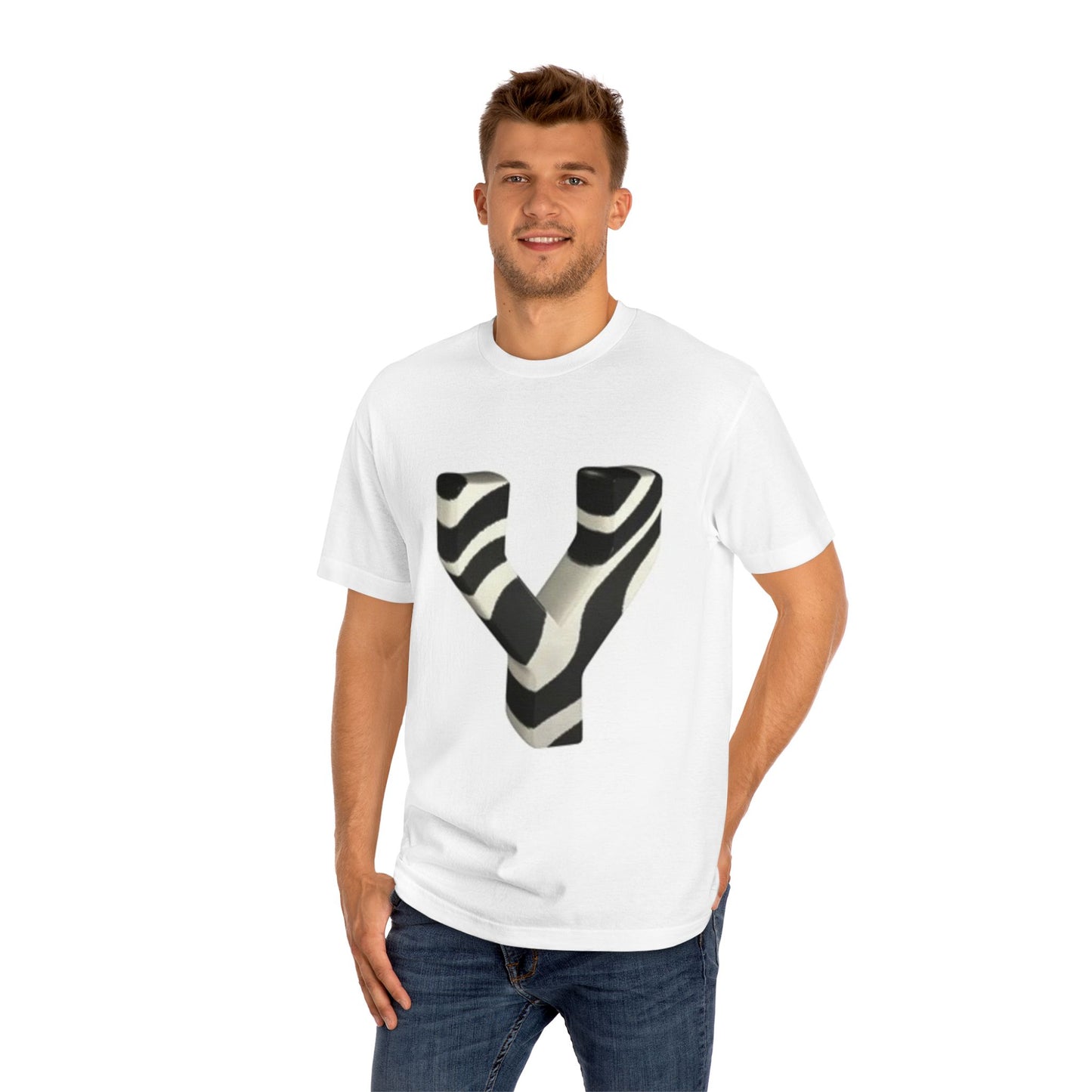 Zebra Print 'Y' Unisex Classic Tee - Casual Fashion Top