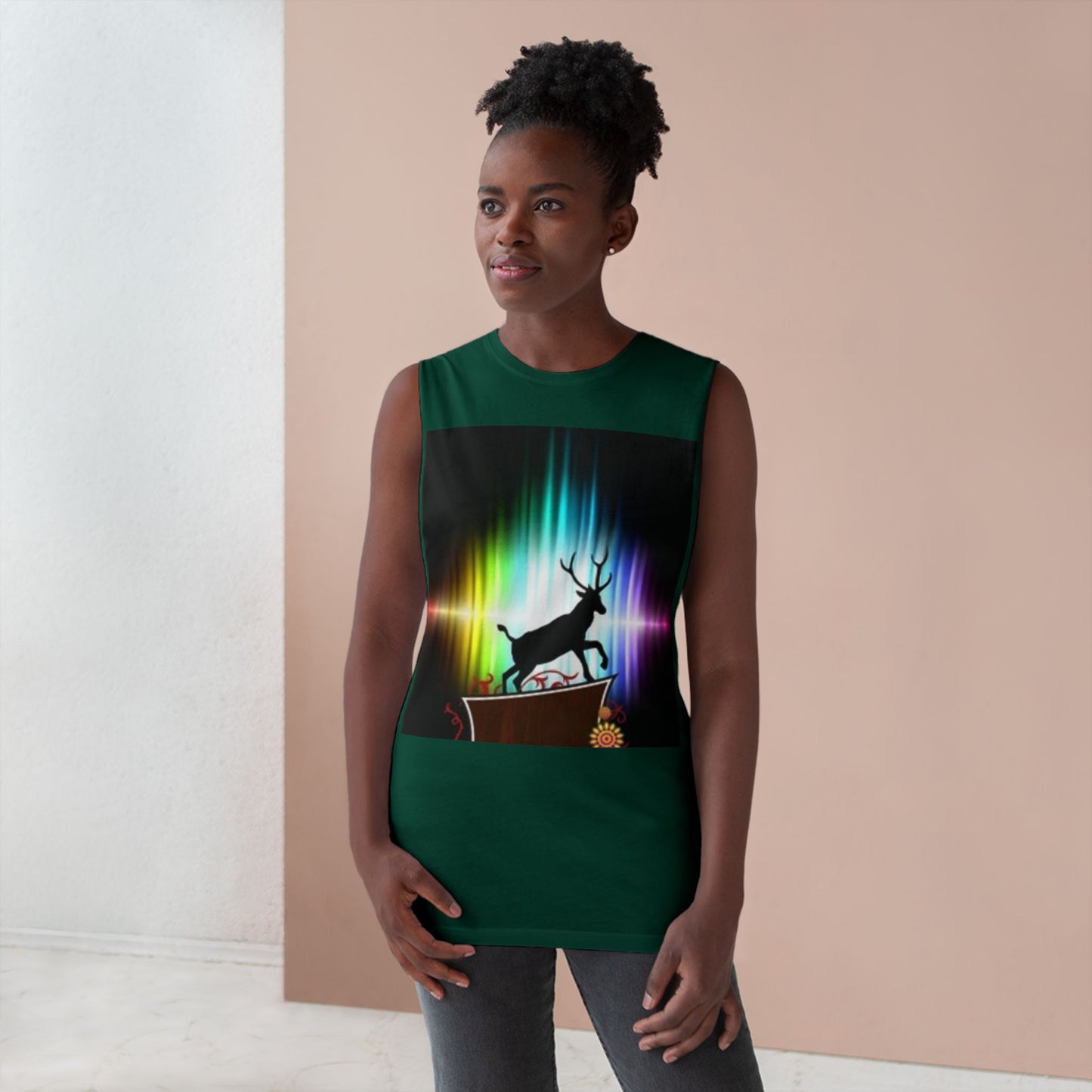 Unisex Artistic Spiderweb & Eagle Tank Top - Unique Graphic Sleeveless Tee for Nature Lovers