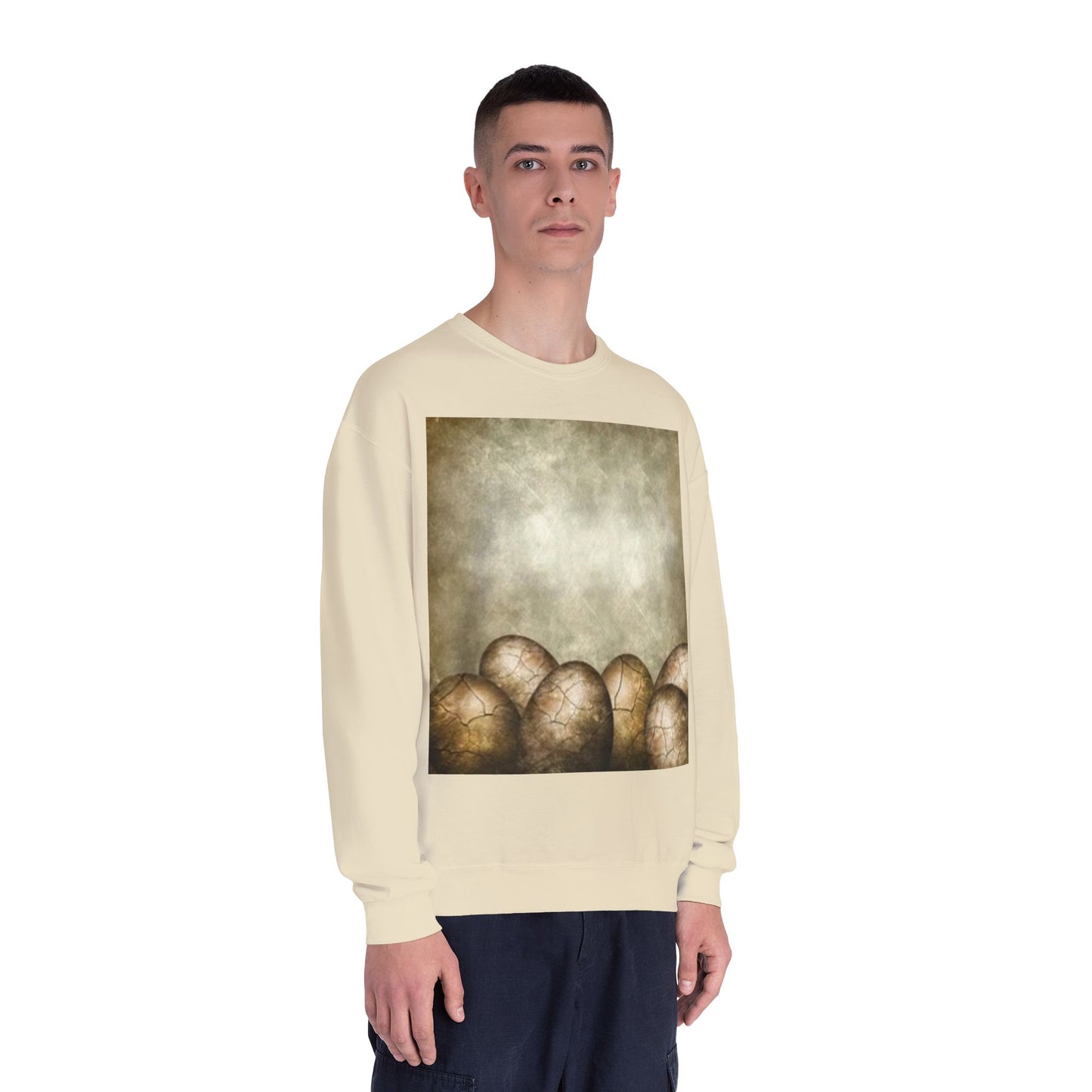 Cozy Vintage Egg Design Crewneck Sweatshirt