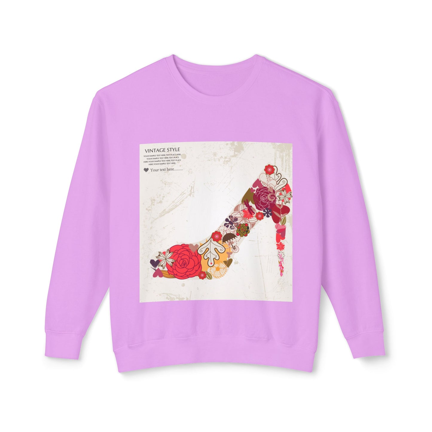 Vintage Floral High Heel Unisex Crewneck Sweatshirt | Stylish & Comfortable