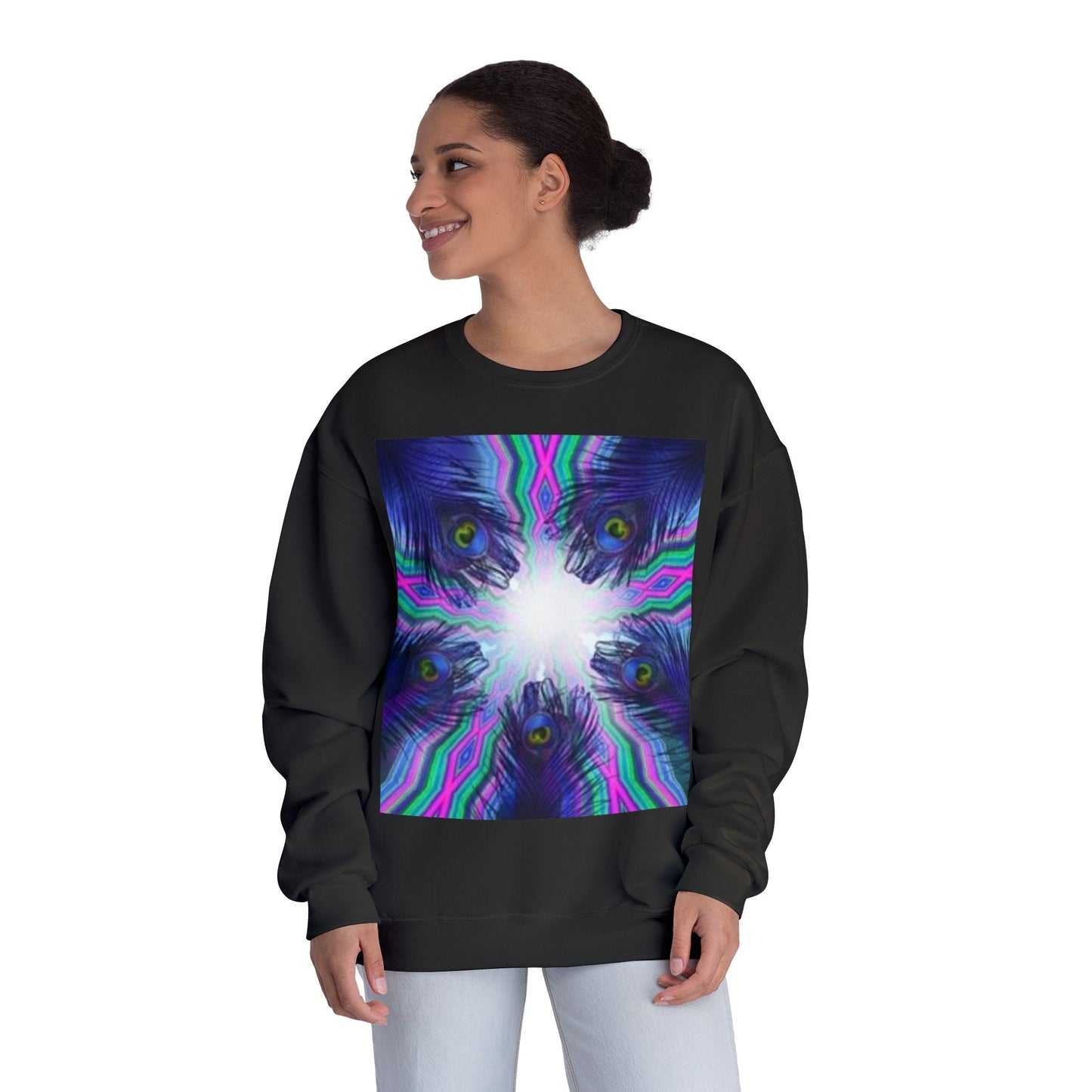 Psychedelic Art Crewneck Sweatshirt - Unisex Vibrant Graphic Sweatshirt