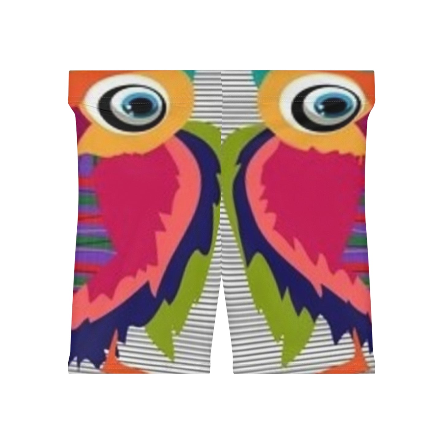 Colorful Owl Print Women's Biker Shorts - Fun, Lightweight Activewear