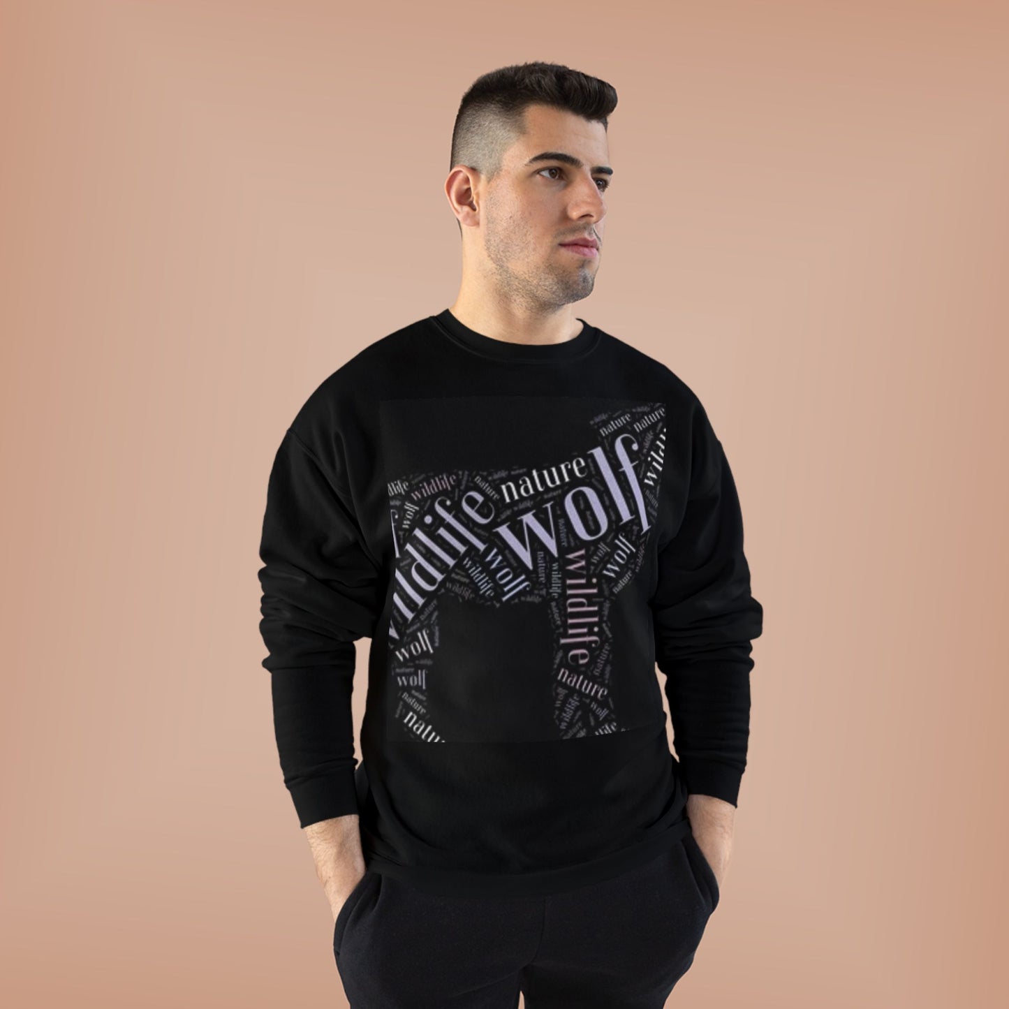 Unisex Eco-Friendly Wolf Graphic Crewneck Sweatshirt - Nature Lover Gift