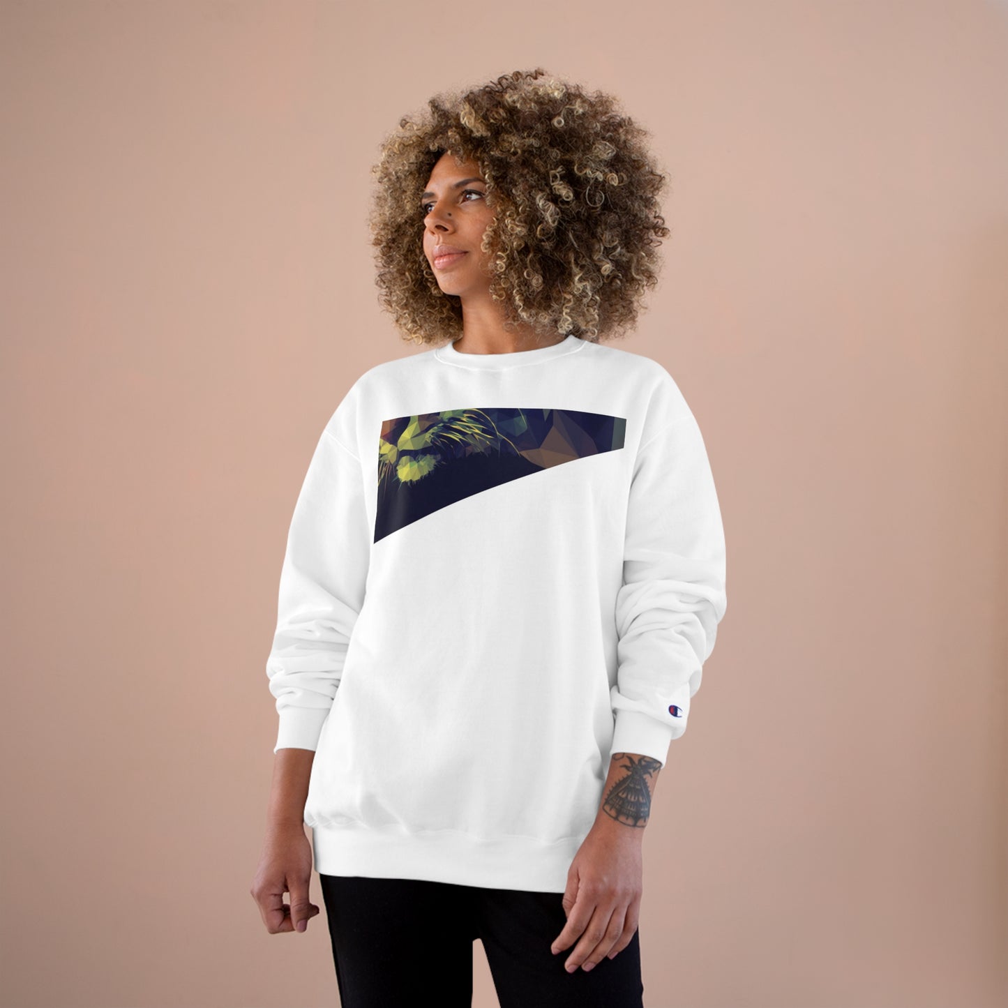 Geometric Cat Champion Sweatshirt - Cozy & Stylish Apparel for Cat Lovers