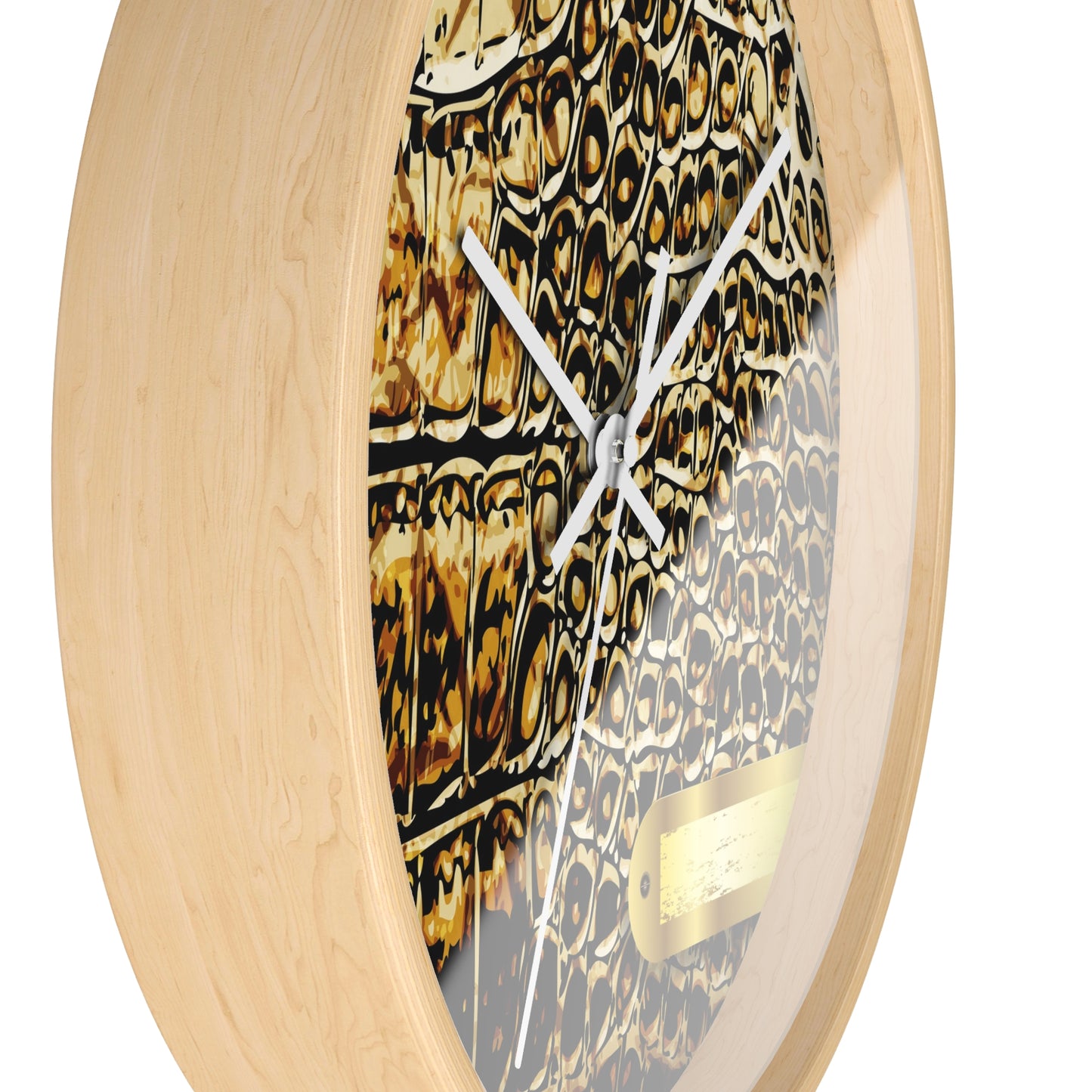 Elegant Crocodile Print Wall Clock - Stylish Home Decor