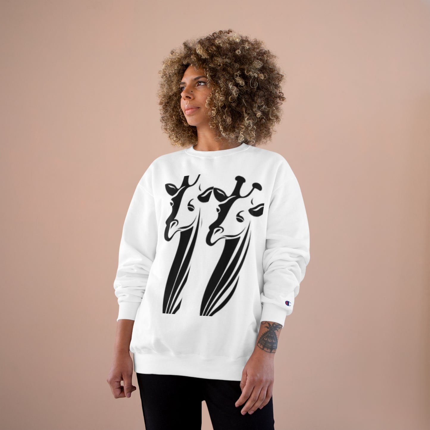 Giraffe Lovers Champion Sweatshirt - Cozy Wildlife Apparel