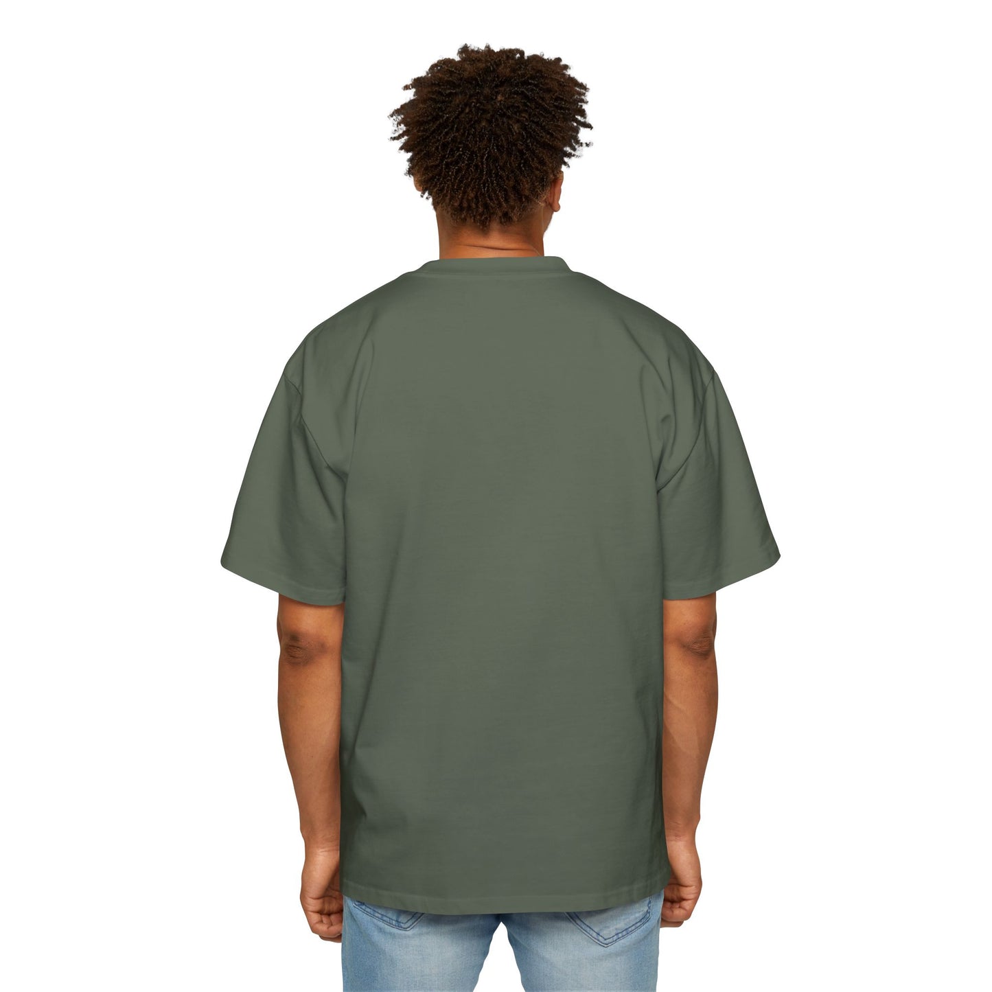 Soldier Silhouette Oversized Tee - Men's Heavy T-Shirt for Veterans and Military Enthusiasts