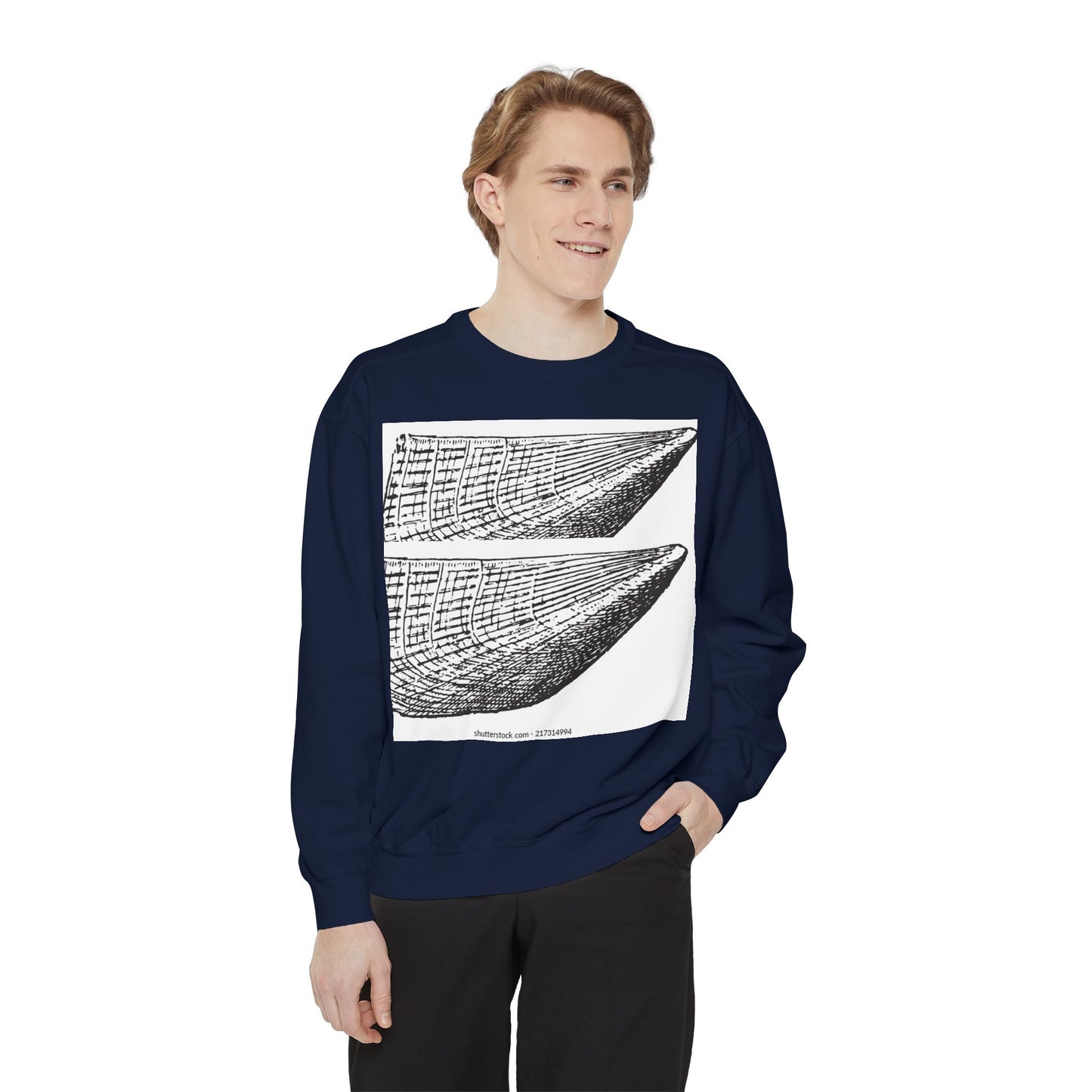 Graphic Unisex Garment-Dyed Sweatshirt | Nautical Design for Ocean Lovers