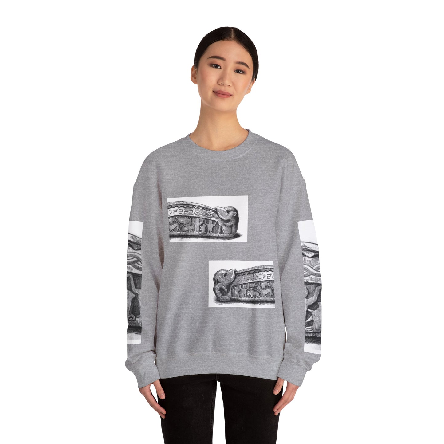 Artistic Unisex Heavy Blend™ Crewneck Sweatshirt - Vintage-Inspired Graphic Design