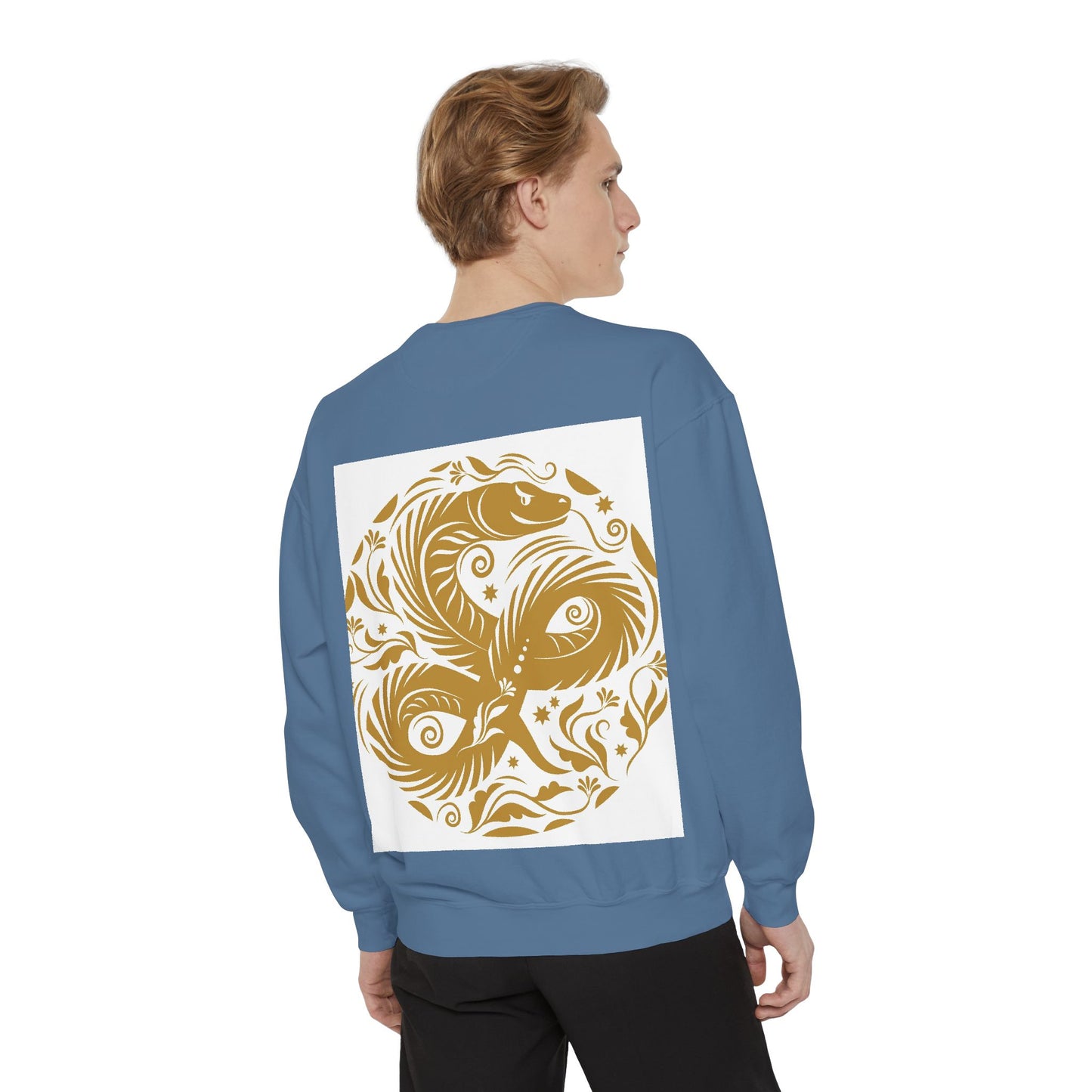 Cultural Vibe Unisex Garment-Dyed Sweatshirt - Tribal Mask & Animal Design