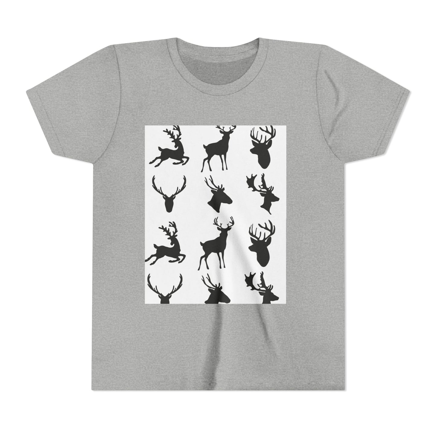 Youth Short Sleeve Tee - Stylish Reindeer Silhouettes for Winter Celebrations