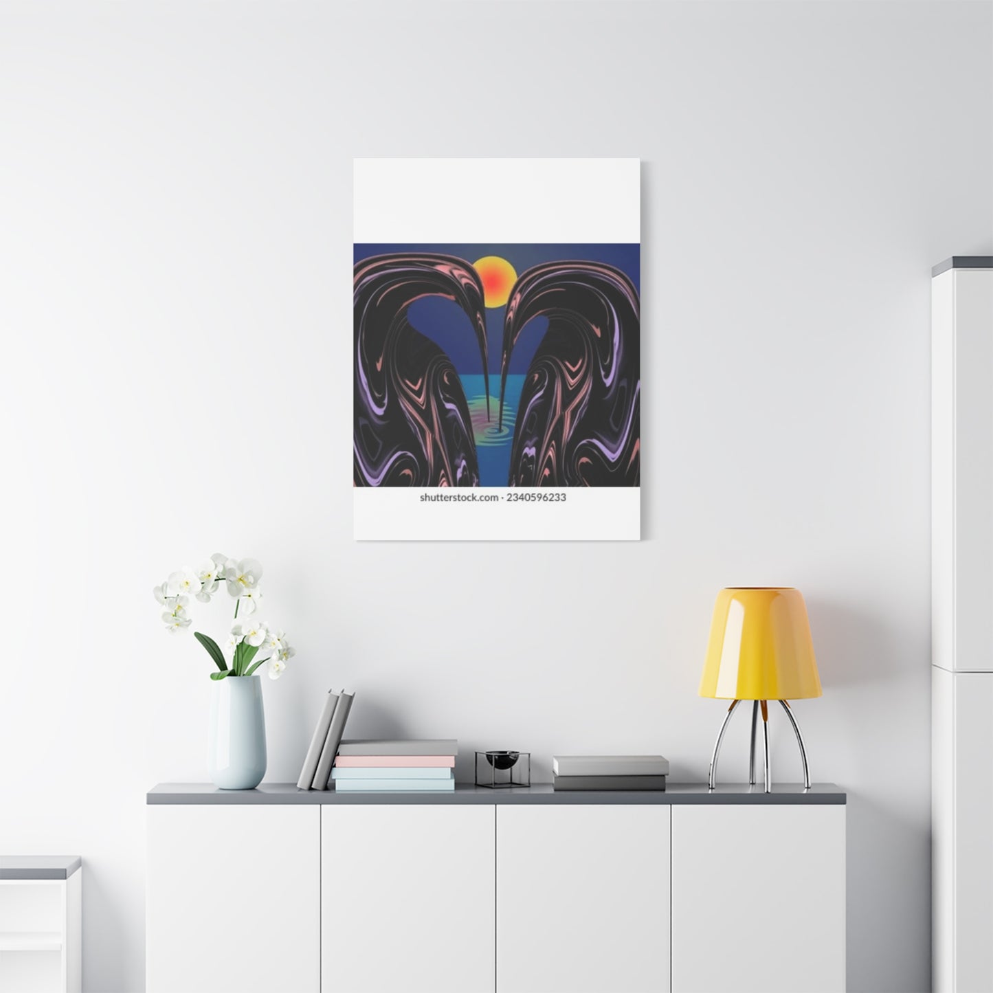 Romantic Abstract Canvas Art - Heart-Shaped Design for Home Decor