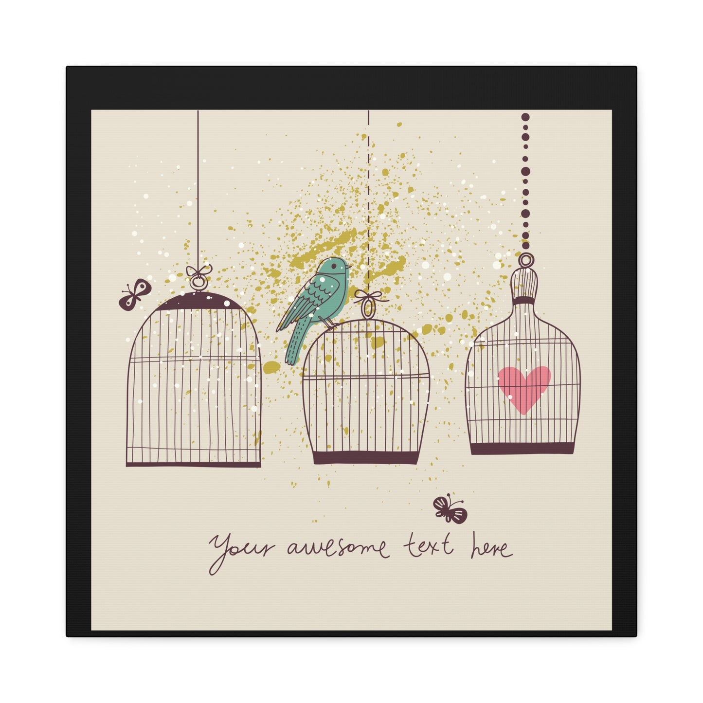 Whimsical Birdcage Canvas Wall Art - Personalized Home Decor