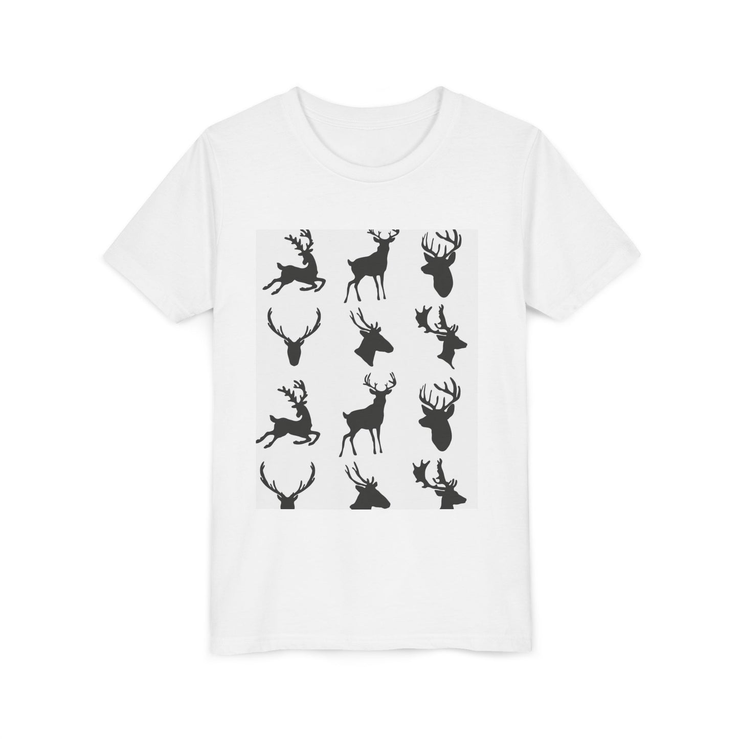 Youth Short Sleeve Tee - Stylish Reindeer Silhouettes for Winter Celebrations