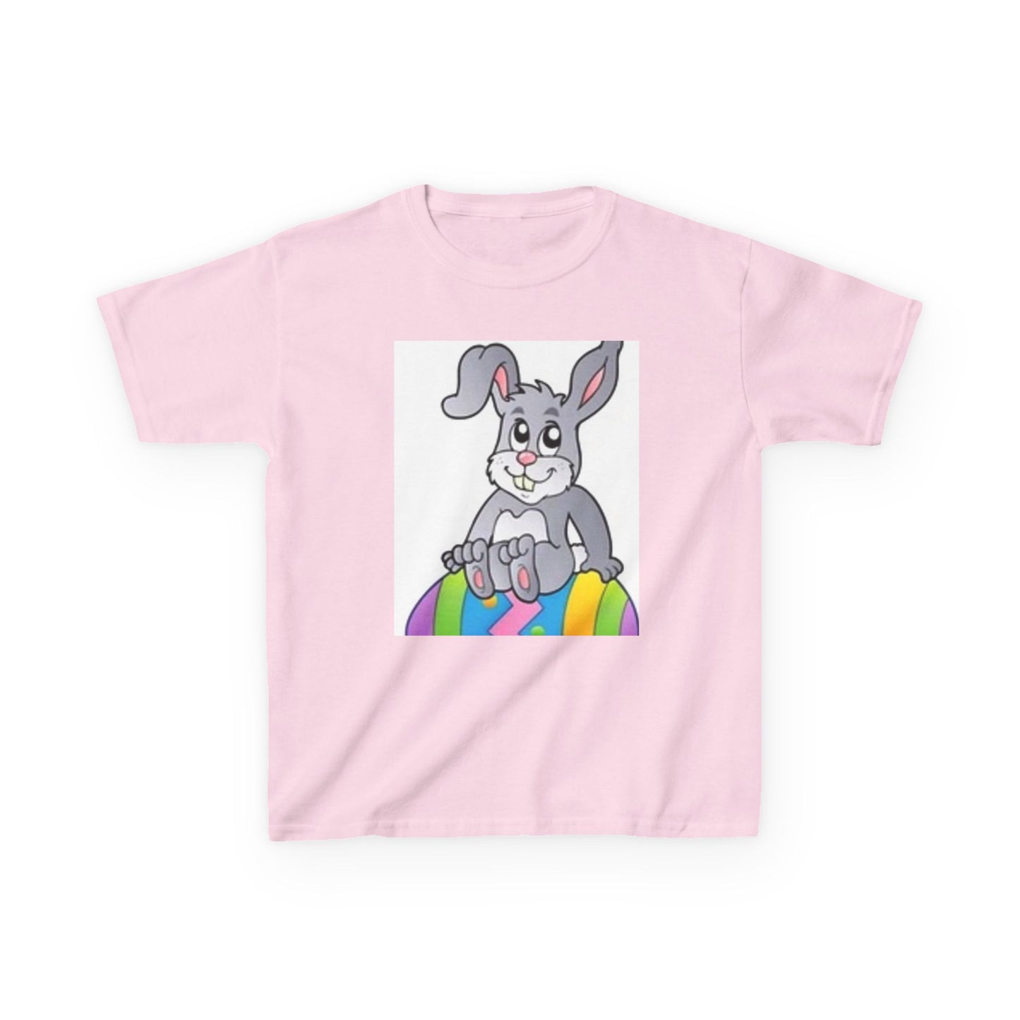 Colorful Bunny Kids Heavy Cotton Tee - Fun Spring T-Shirt for Easter Celebrations