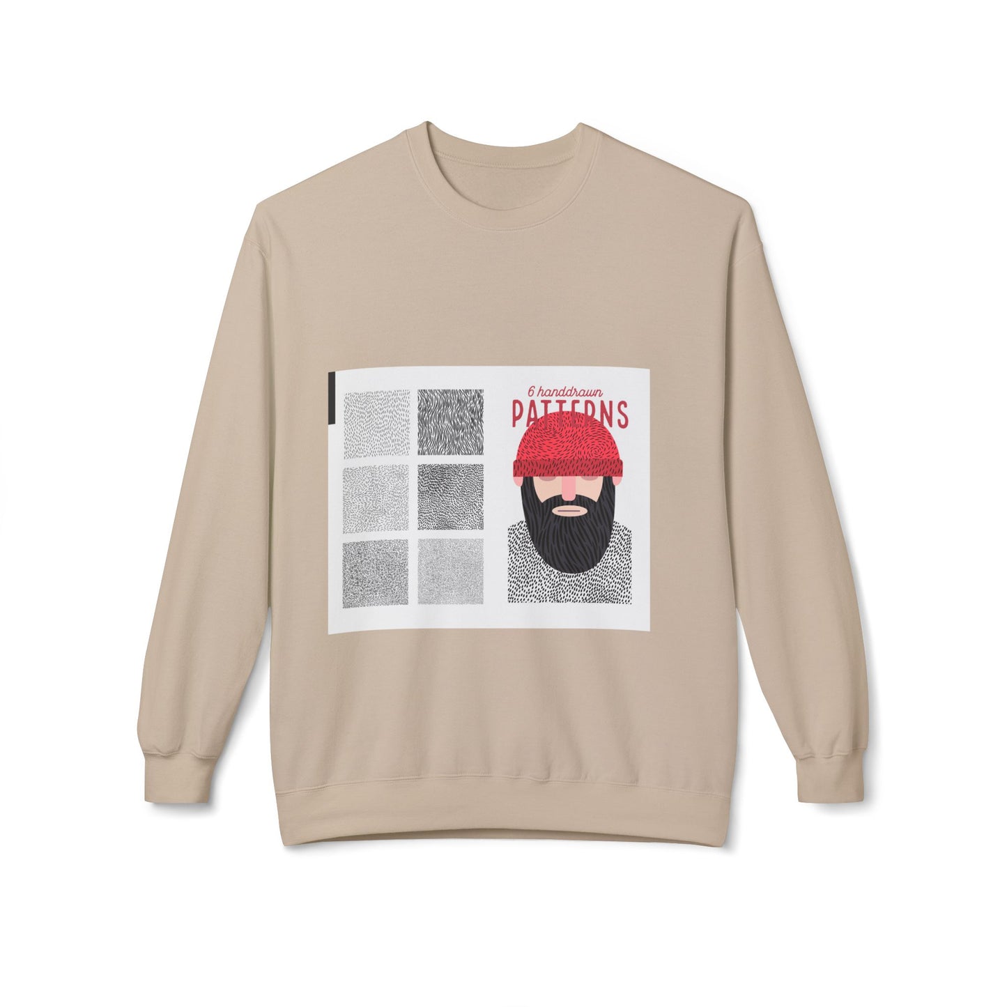 Beard Patterns Unisex Fleece Crewneck Sweatshirt - Cozy & Stylish
