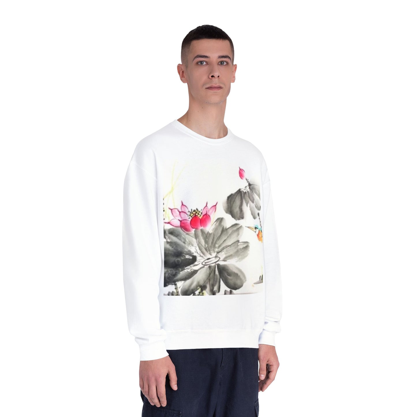 Lotus Blossom Unisex Crewneck Sweatshirt - Cozy Botanical Art Design