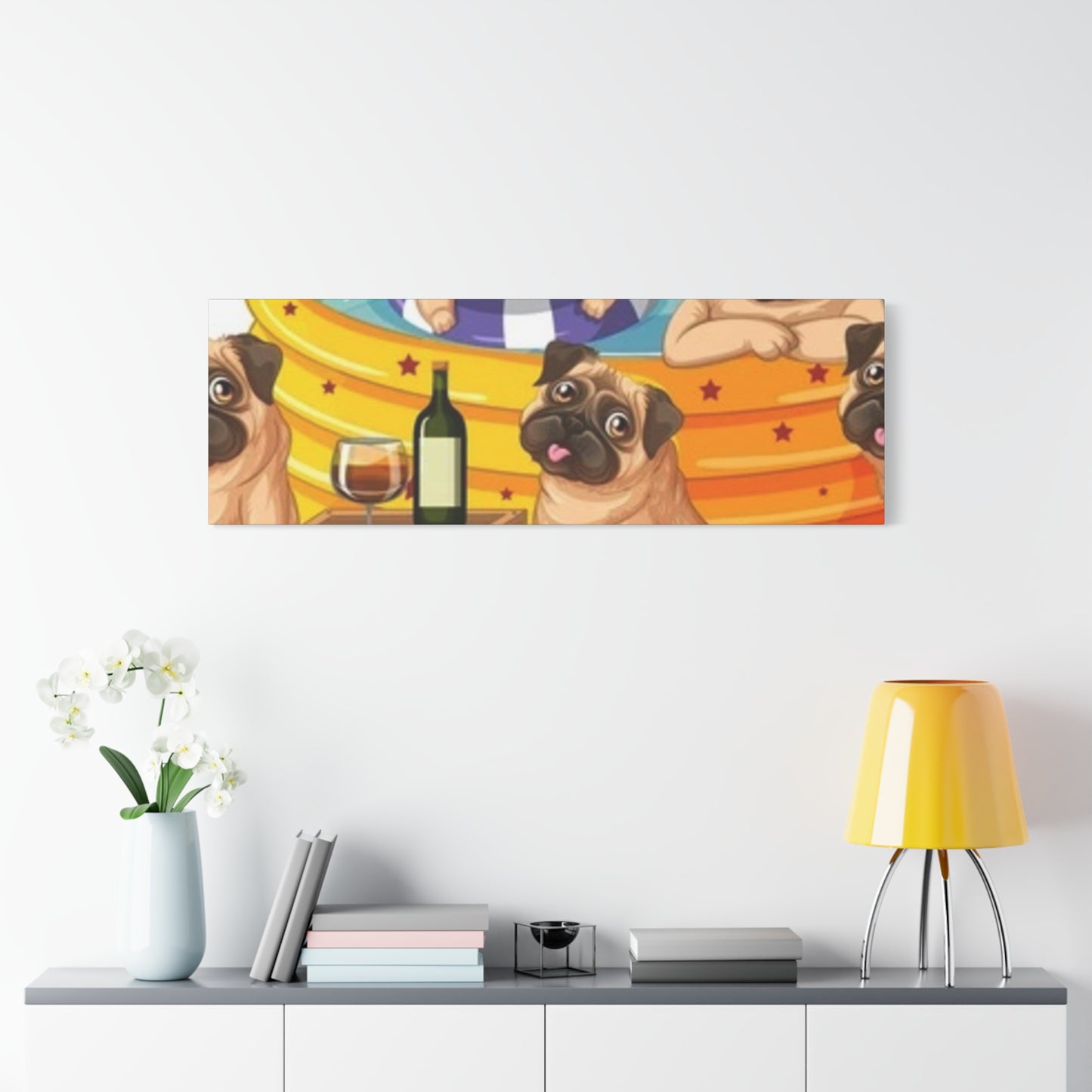 Pug Pool Party Canvas Art - Fun Pet Decor